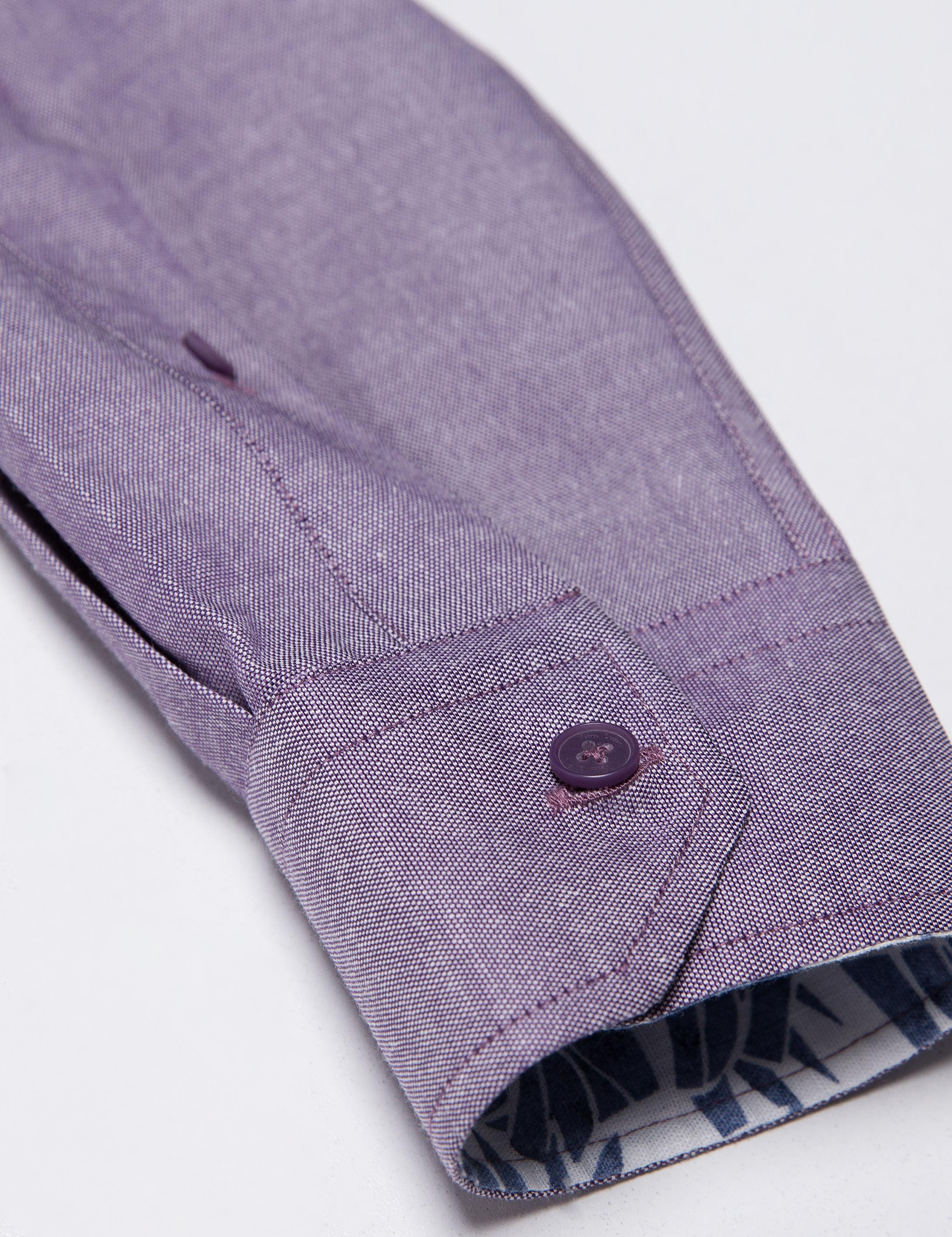 Mor Slim Fit Gömlek - Image 4