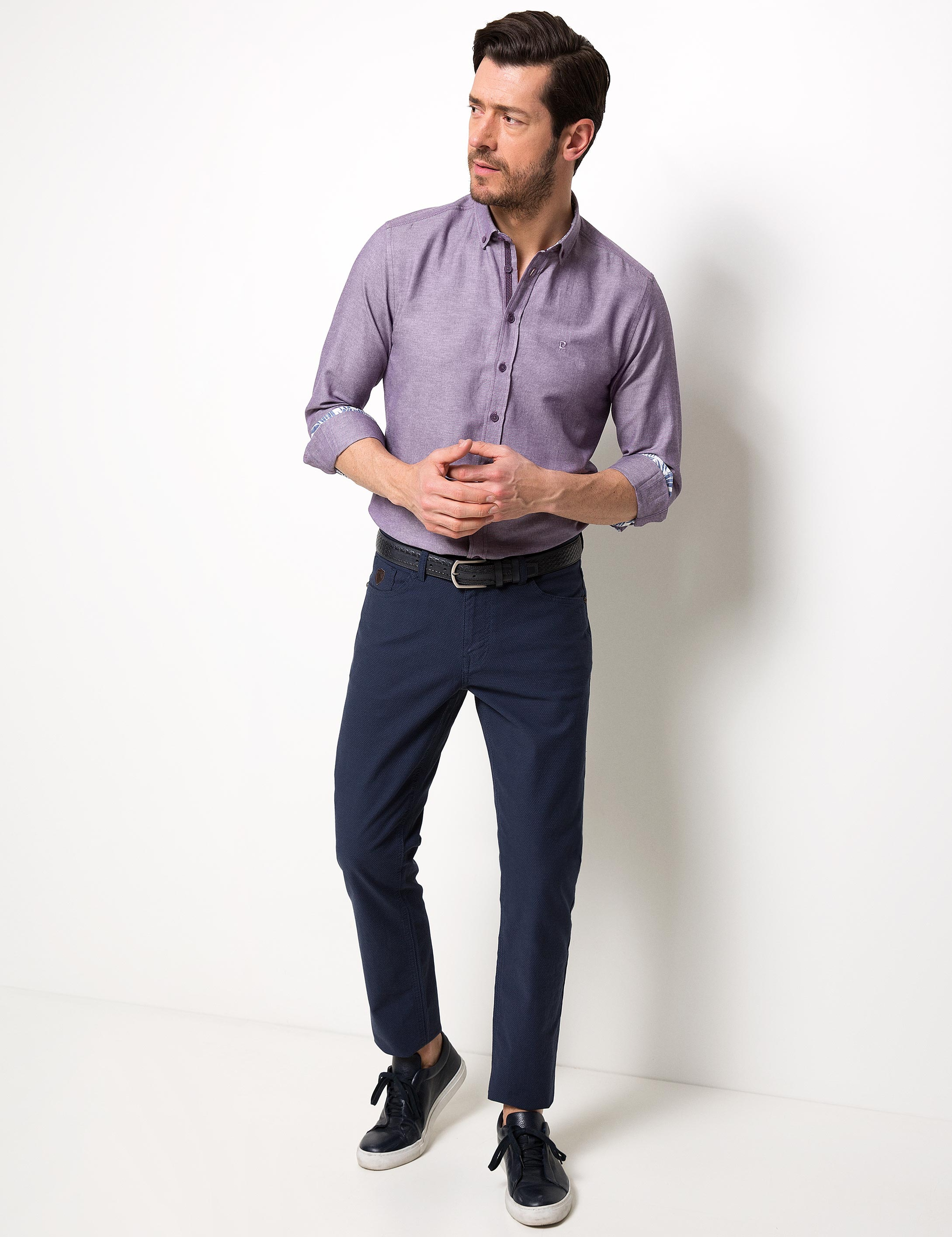 Mor Slim Fit Gömlek - Image 2