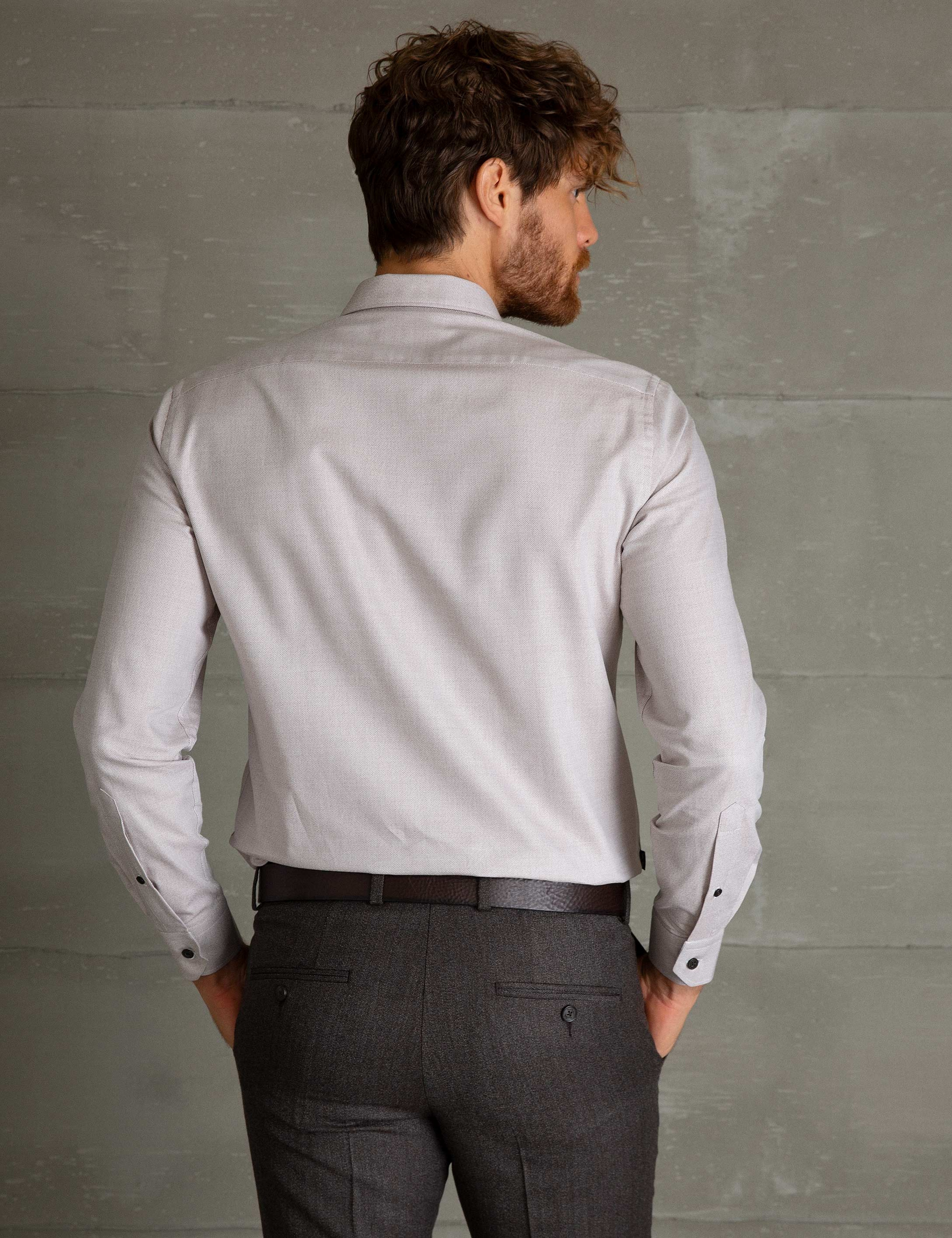 Kahverengi Slim Fit Gömlek - Image 3