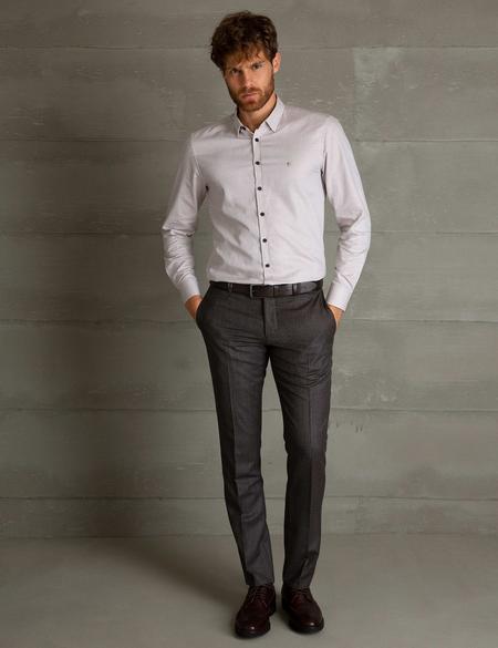 Kahverengi Slim Fit Gömlek - 50193473010