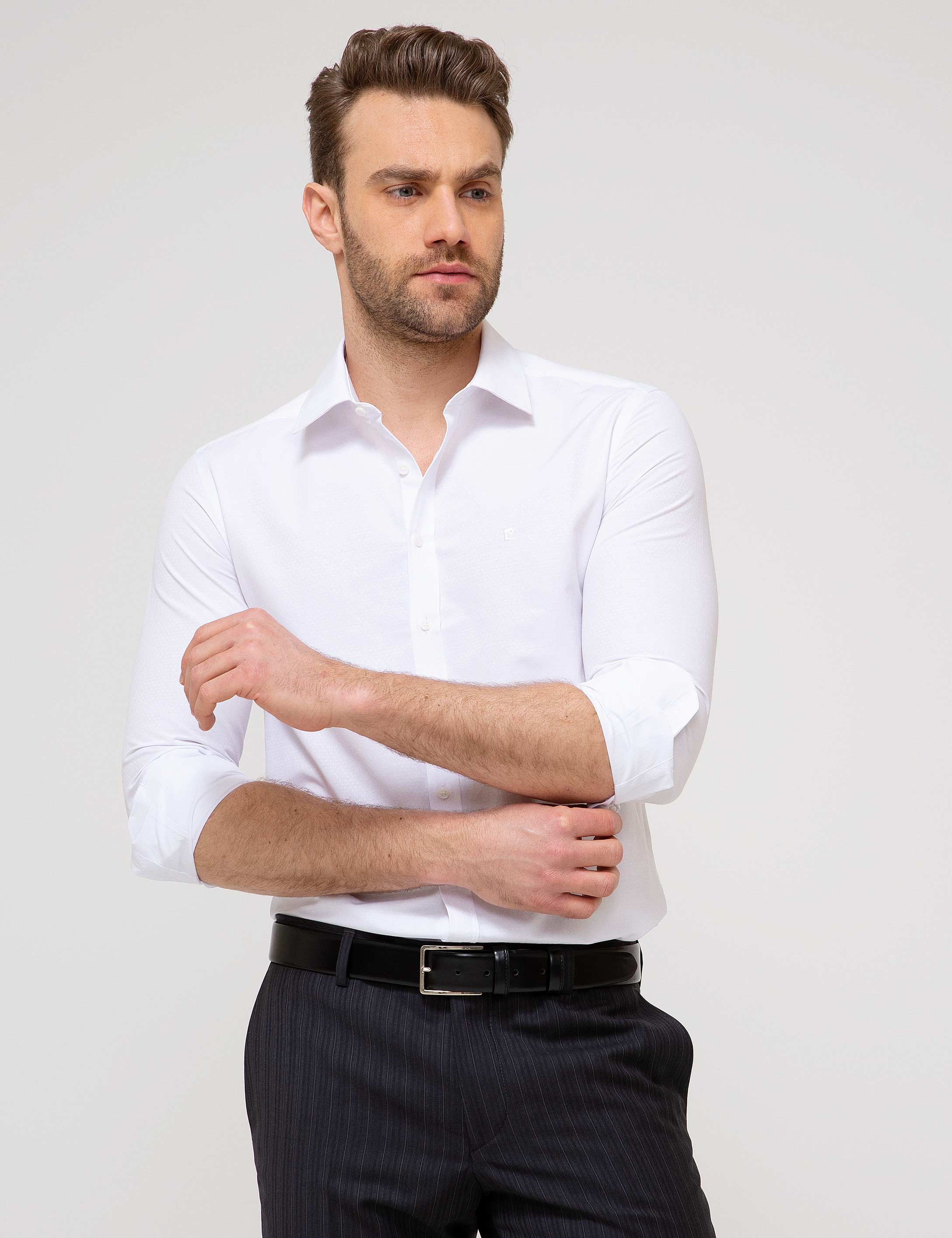 Beyaz Slim Fit Gömlek - Image 1