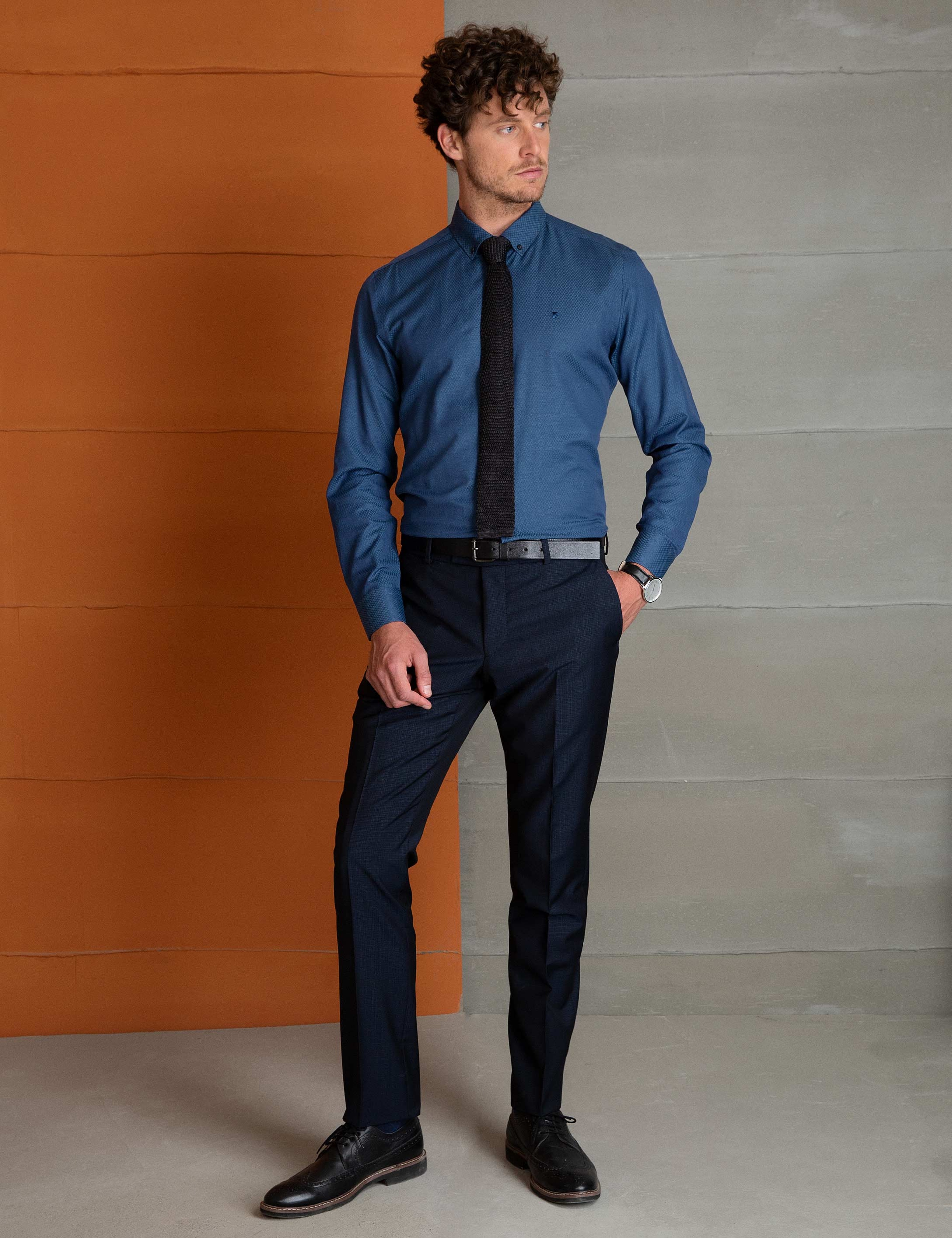 Lacivert Slim Fit Gömlek