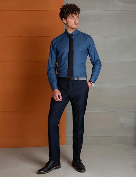 Lacivert Slim Fit Gömlek - 50194894016