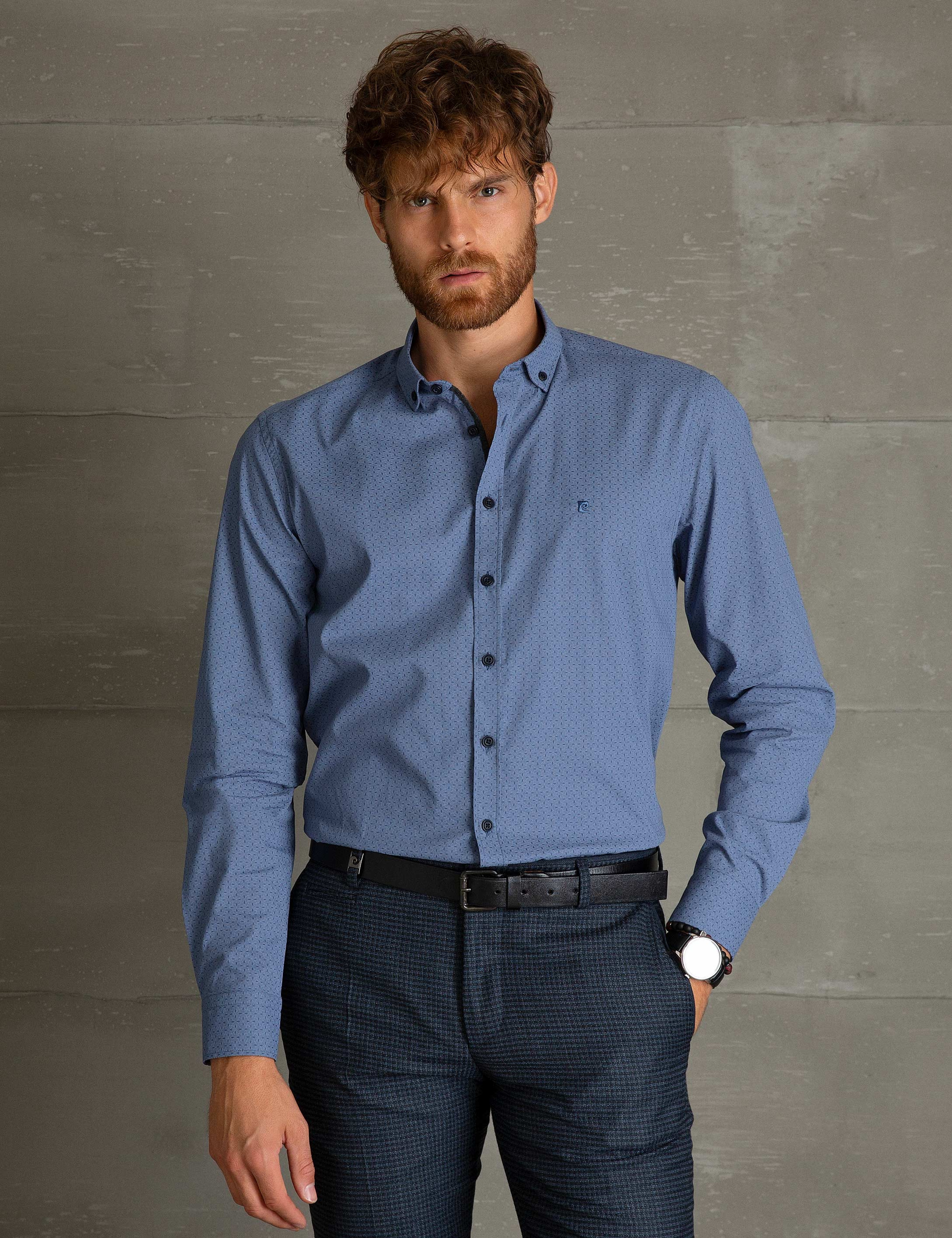 Mavi Slim Fit Gömlek - Image 2