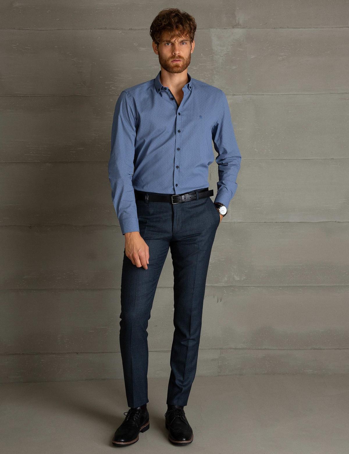 Mavi Slim Fit Gömlek