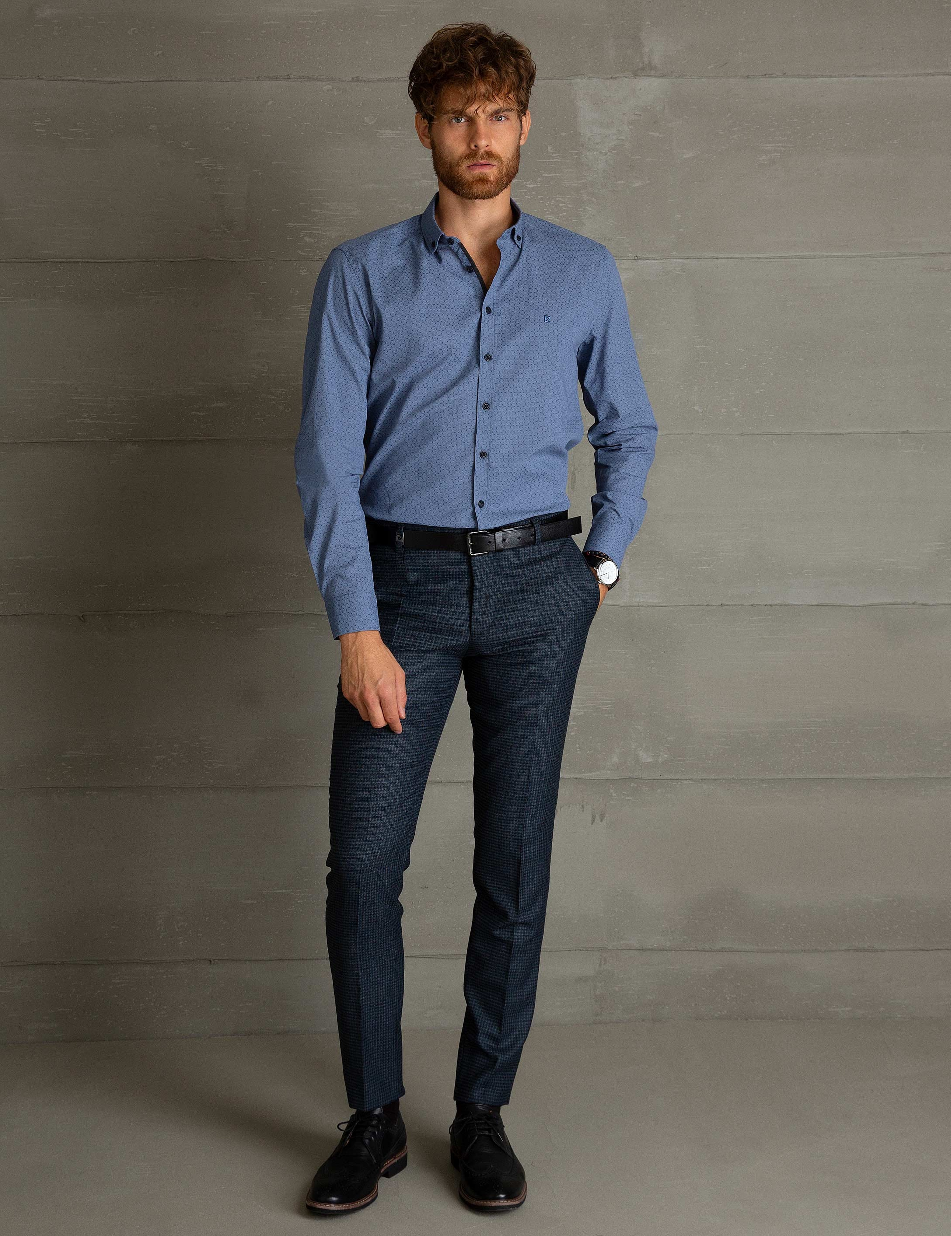 Mavi Slim Fit Gömlek - Image 1