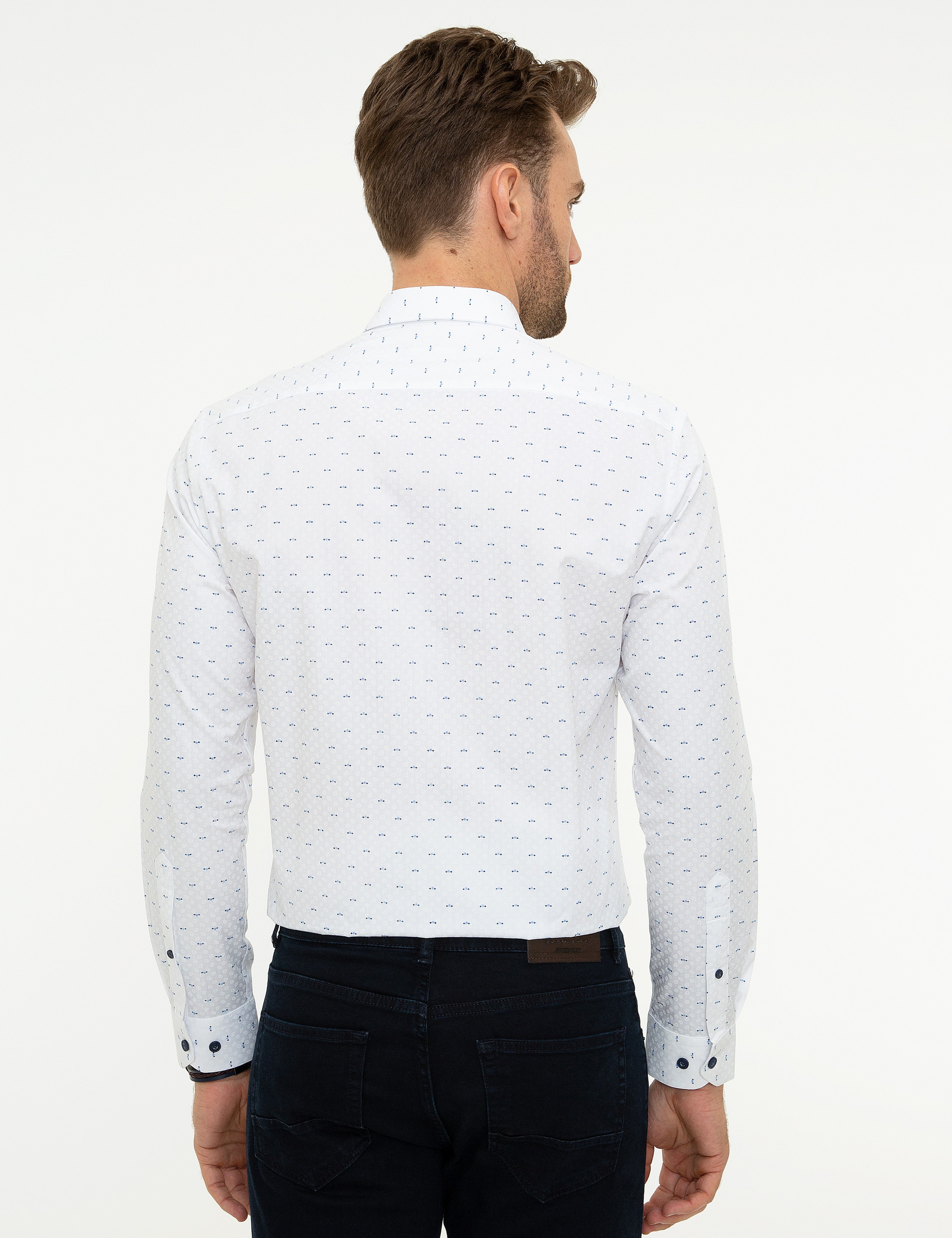 Beyaz Slim Fit Gömlek - Image 3