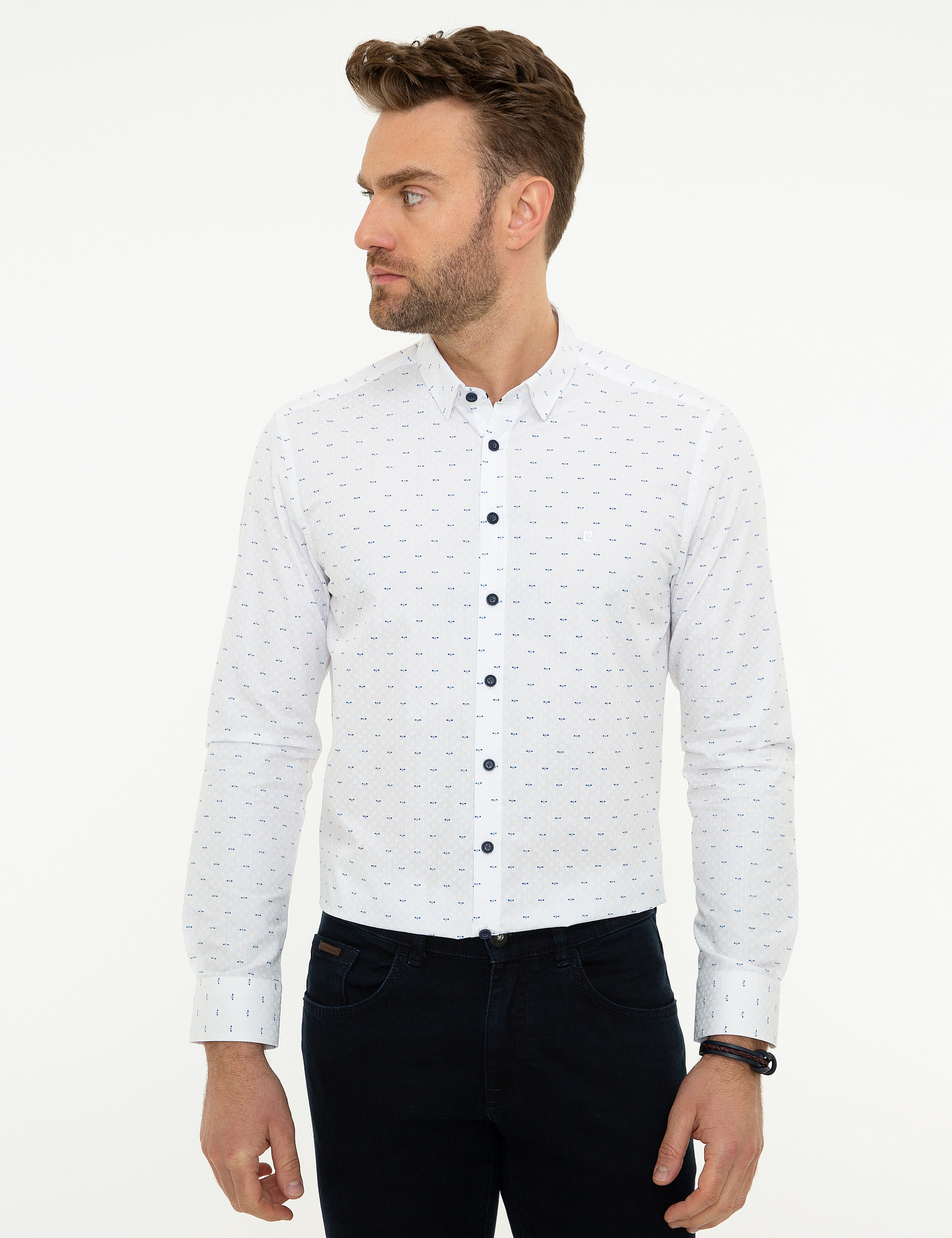 Beyaz Slim Fit Gömlek - Image 1