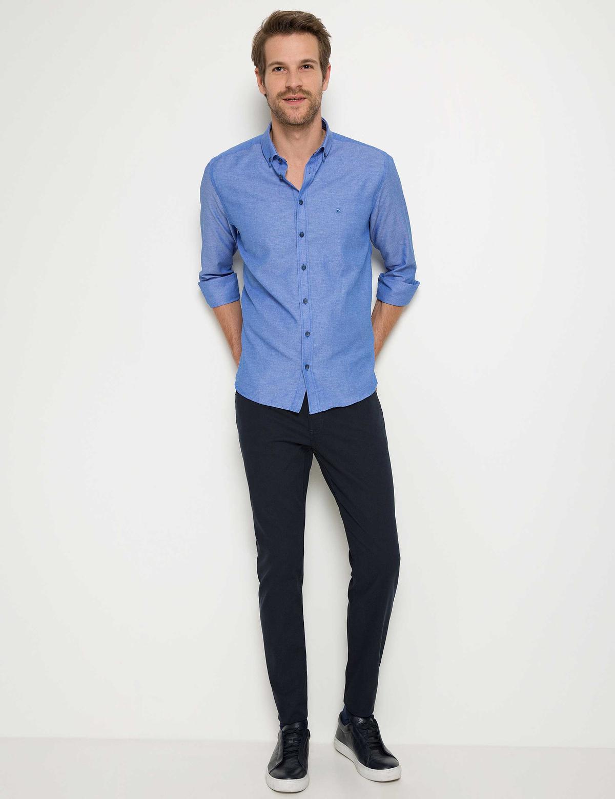 Lacivert Slim Fit Chino Pantolon