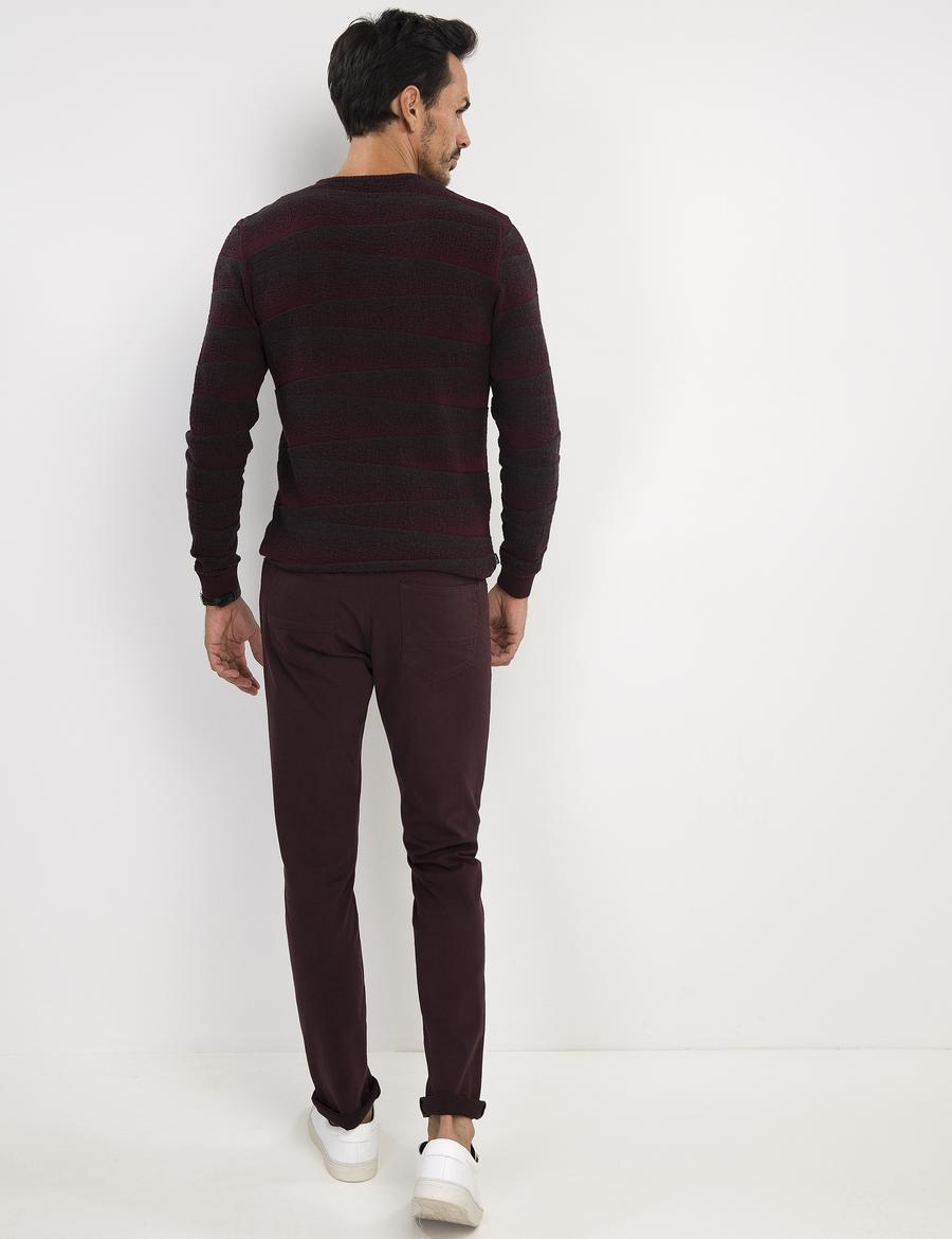 Bordo Slim Fit Chino Pantolon