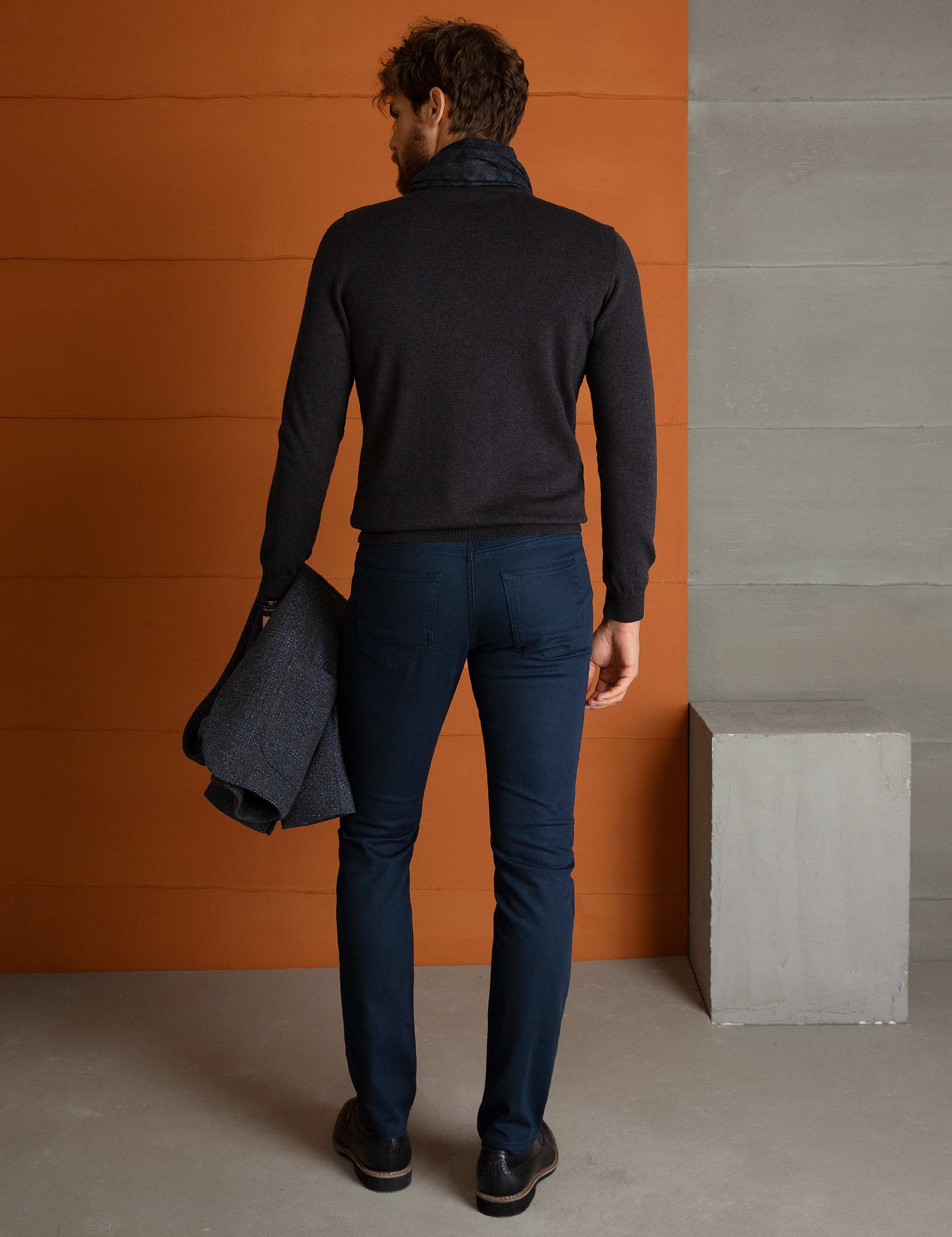 Lacivert Slim Fit Kanvas Pantolon - Image 3