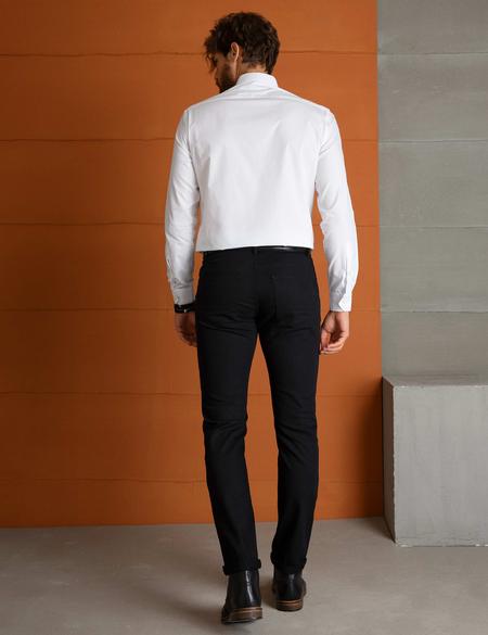 Siyah Slim Fit Kanvas Pantolon - 50197410012