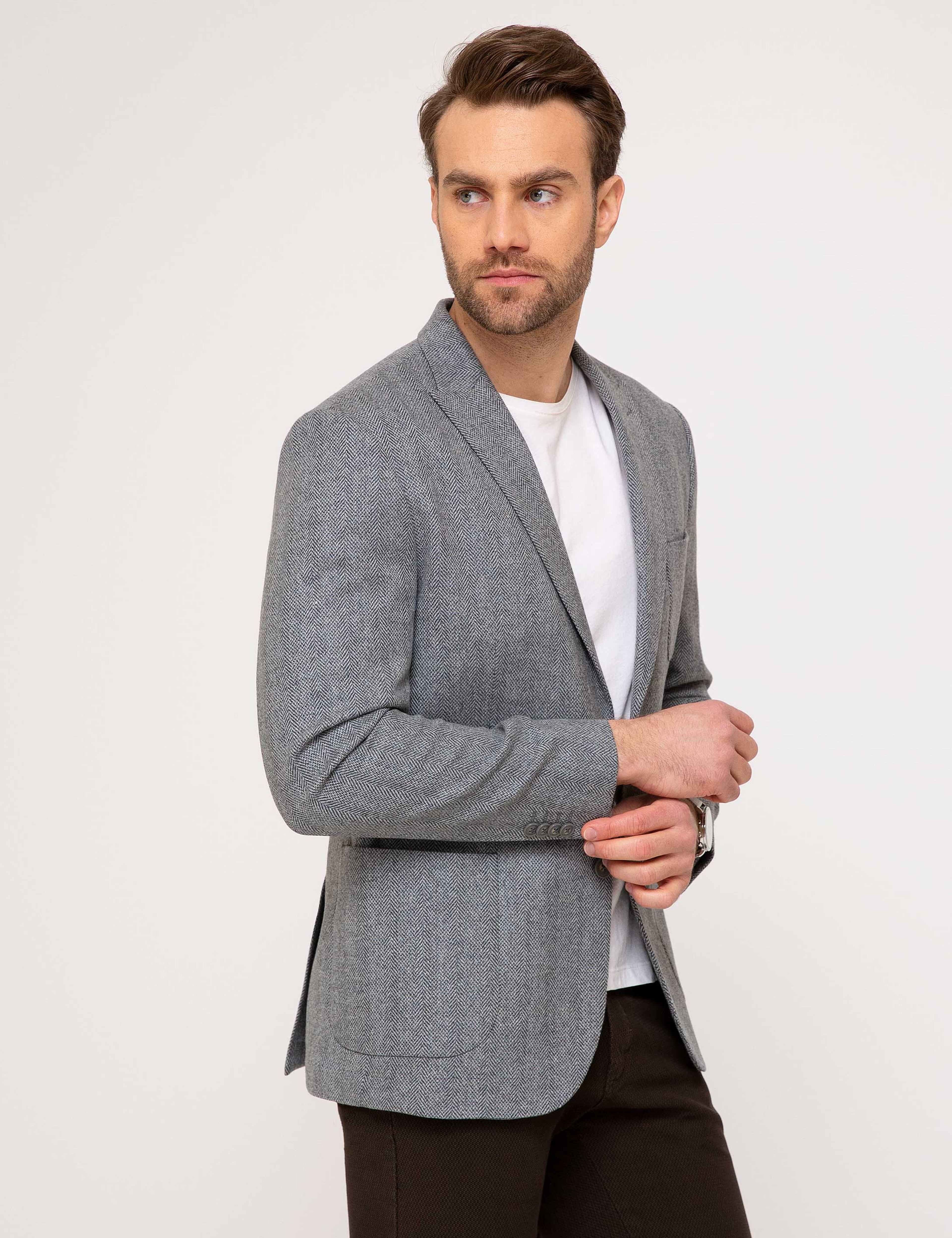 Gri Slim Fit Ceket - Image 2