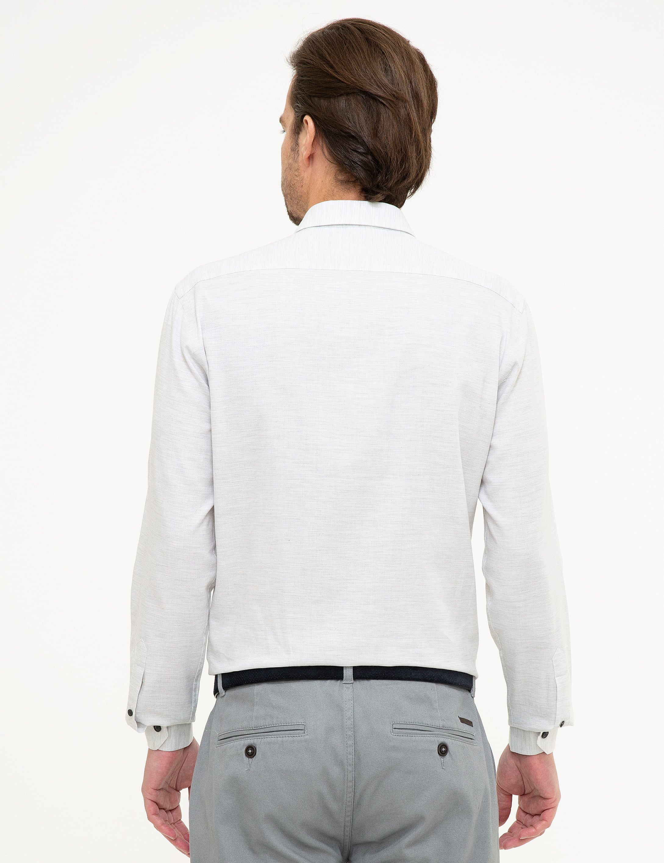 Açık Gri Slim Fit Gömlek