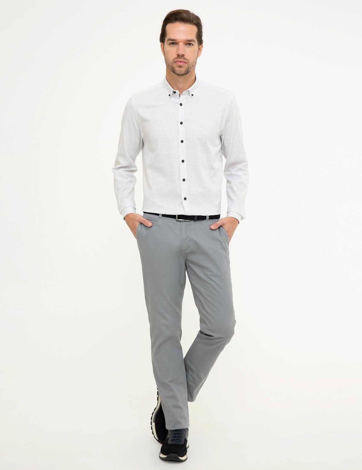 Açık Gri Slim Fit Gömlek - 50194514001