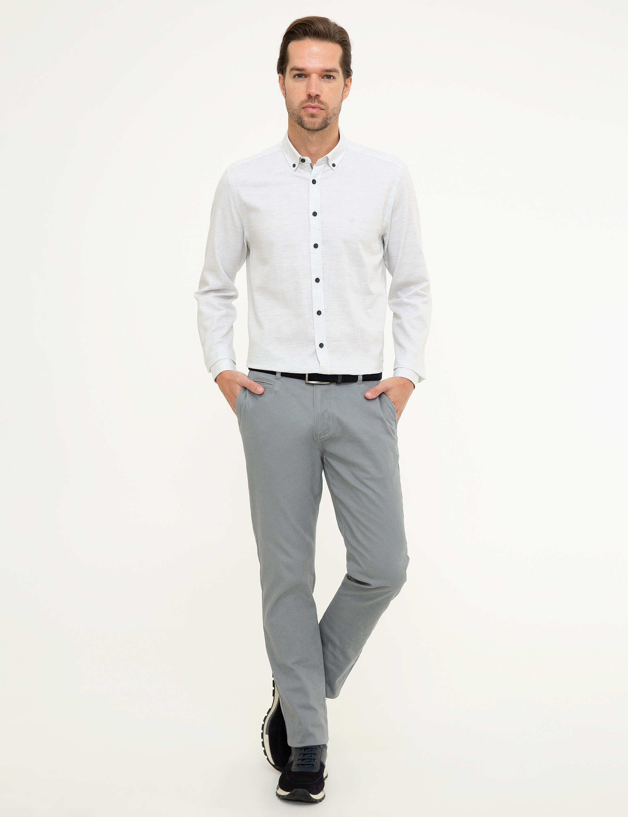 Açık Gri Slim Fit Gömlek