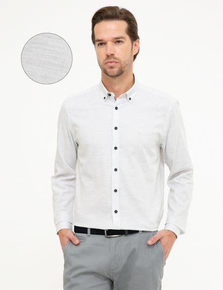 Açık Gri Slim Fit Gömlek - 50194514001