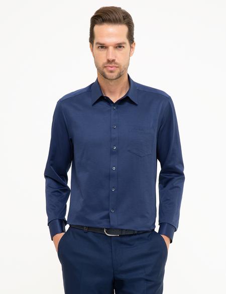 Lacivert Regular Fit Uzun Kollu Basic Gömlek - 50207536029