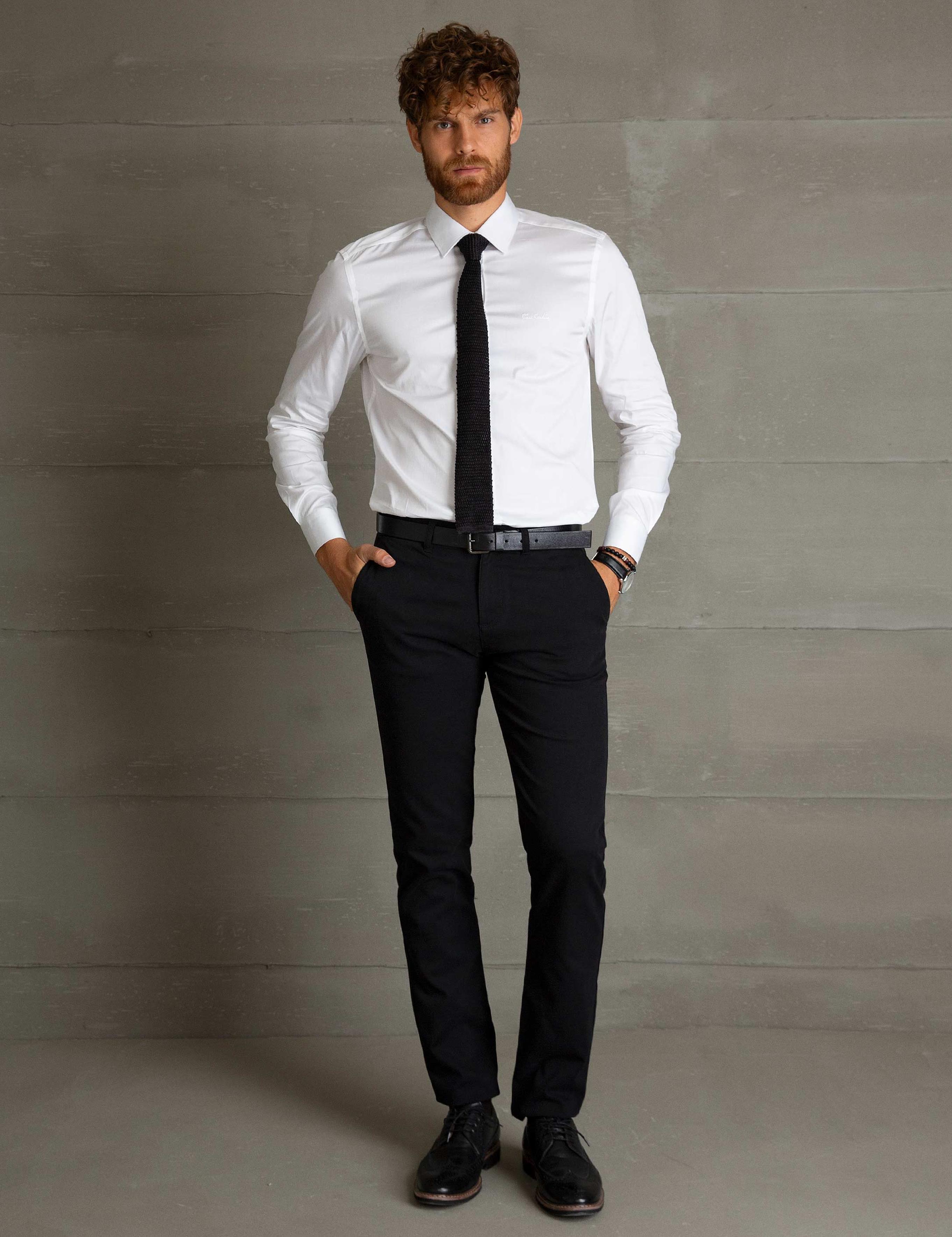 Siyah Slim Fit Chino Pantolon