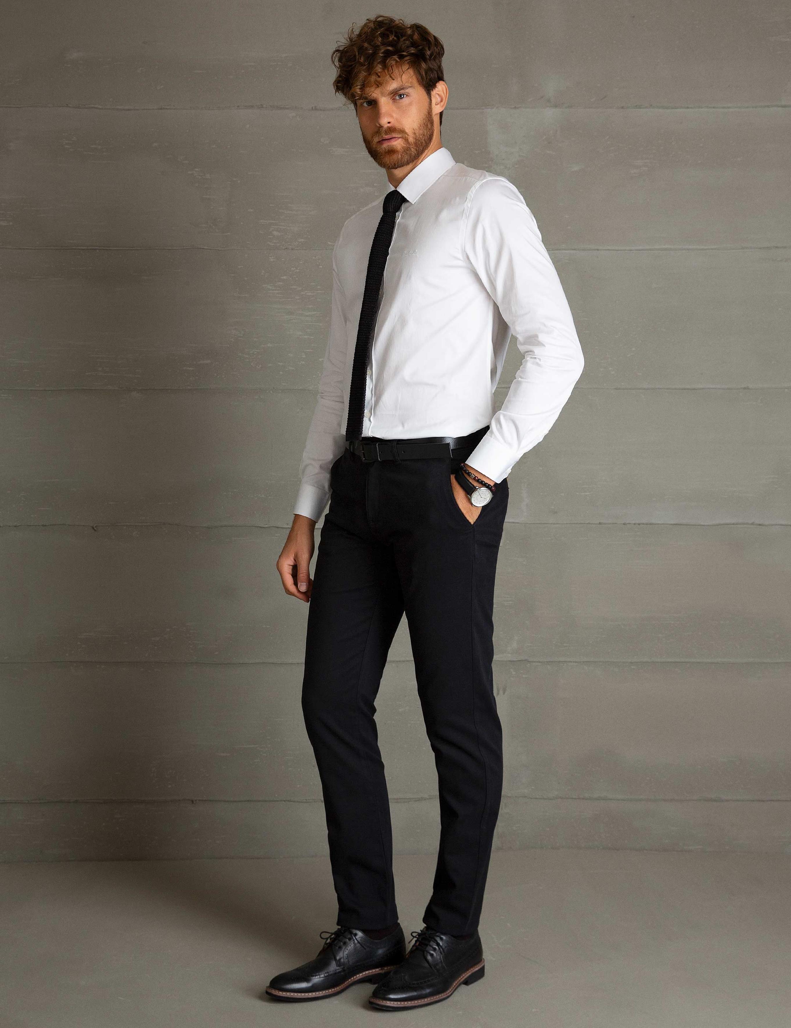 Siyah Slim Fit Chino Pantolon
