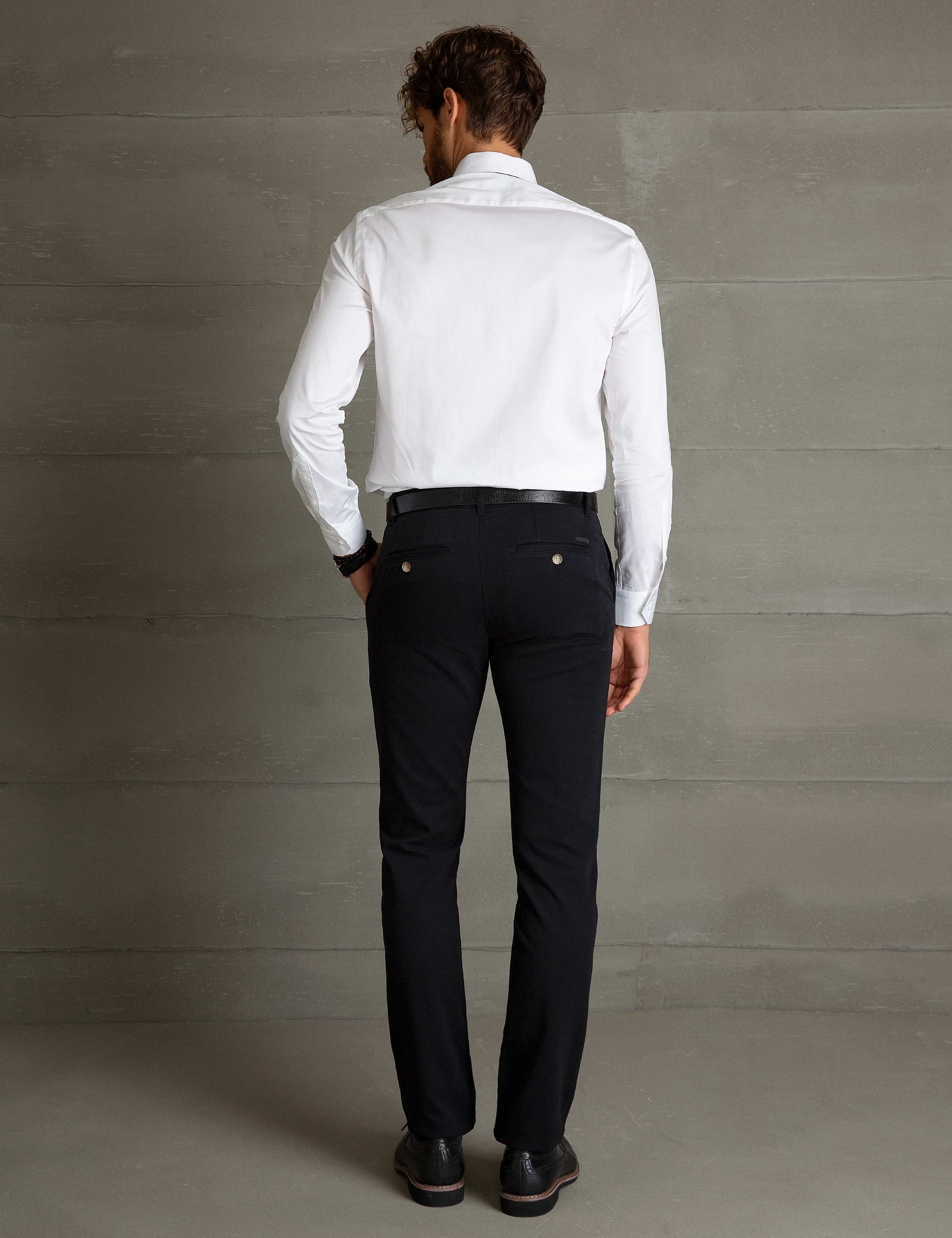 Siyah Slim Fit Chino Pantolon - Image 3