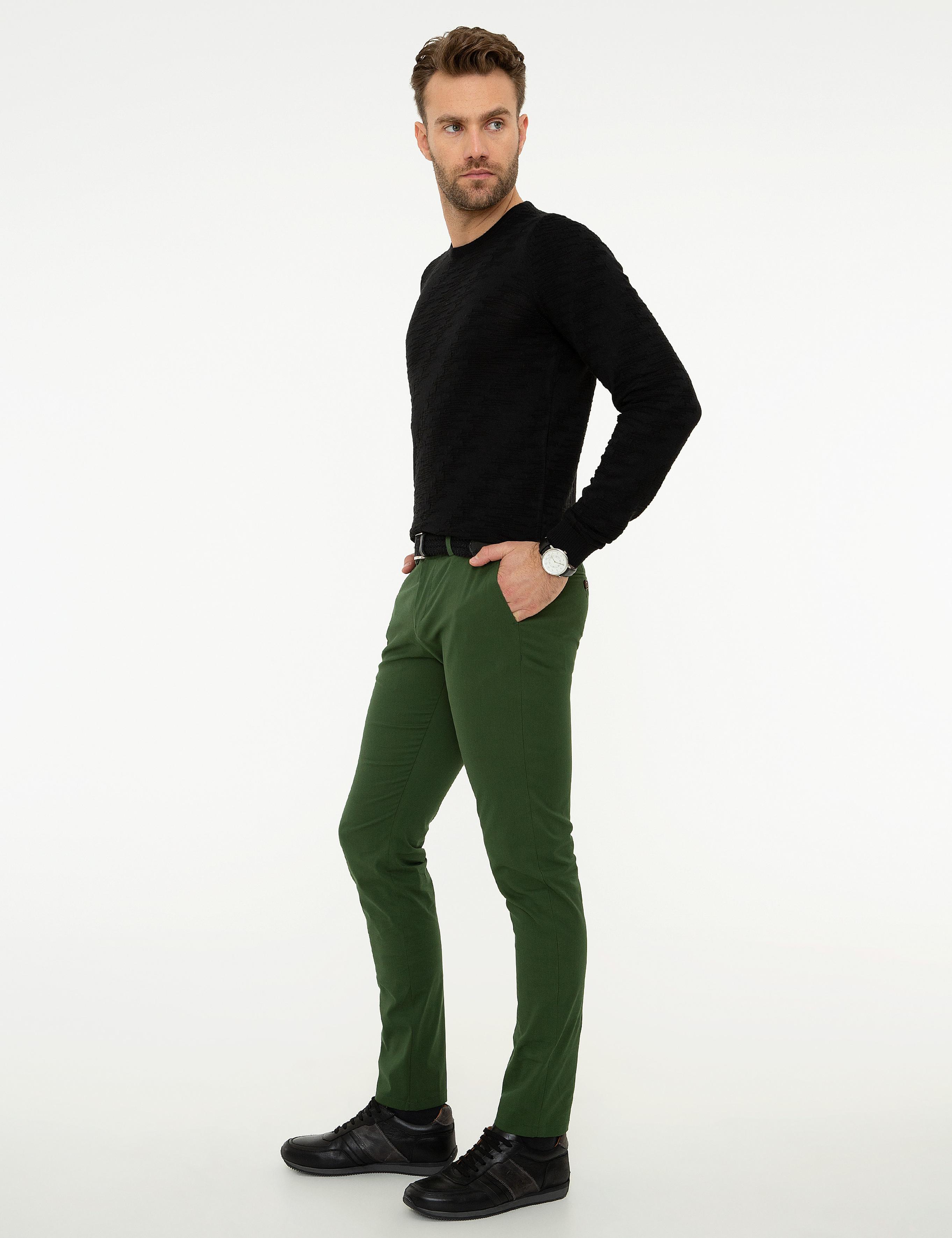 Haki Slim Fit Kanvas Pantolon