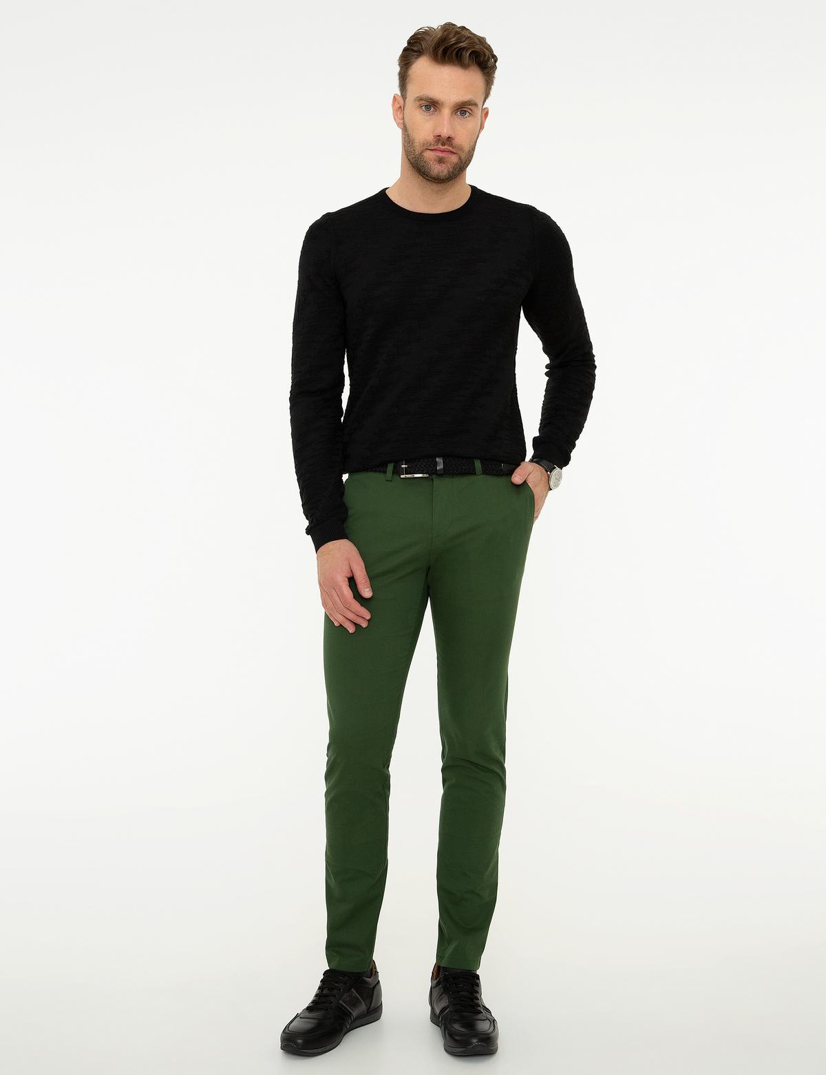 Haki Slim Fit Kanvas Pantolon