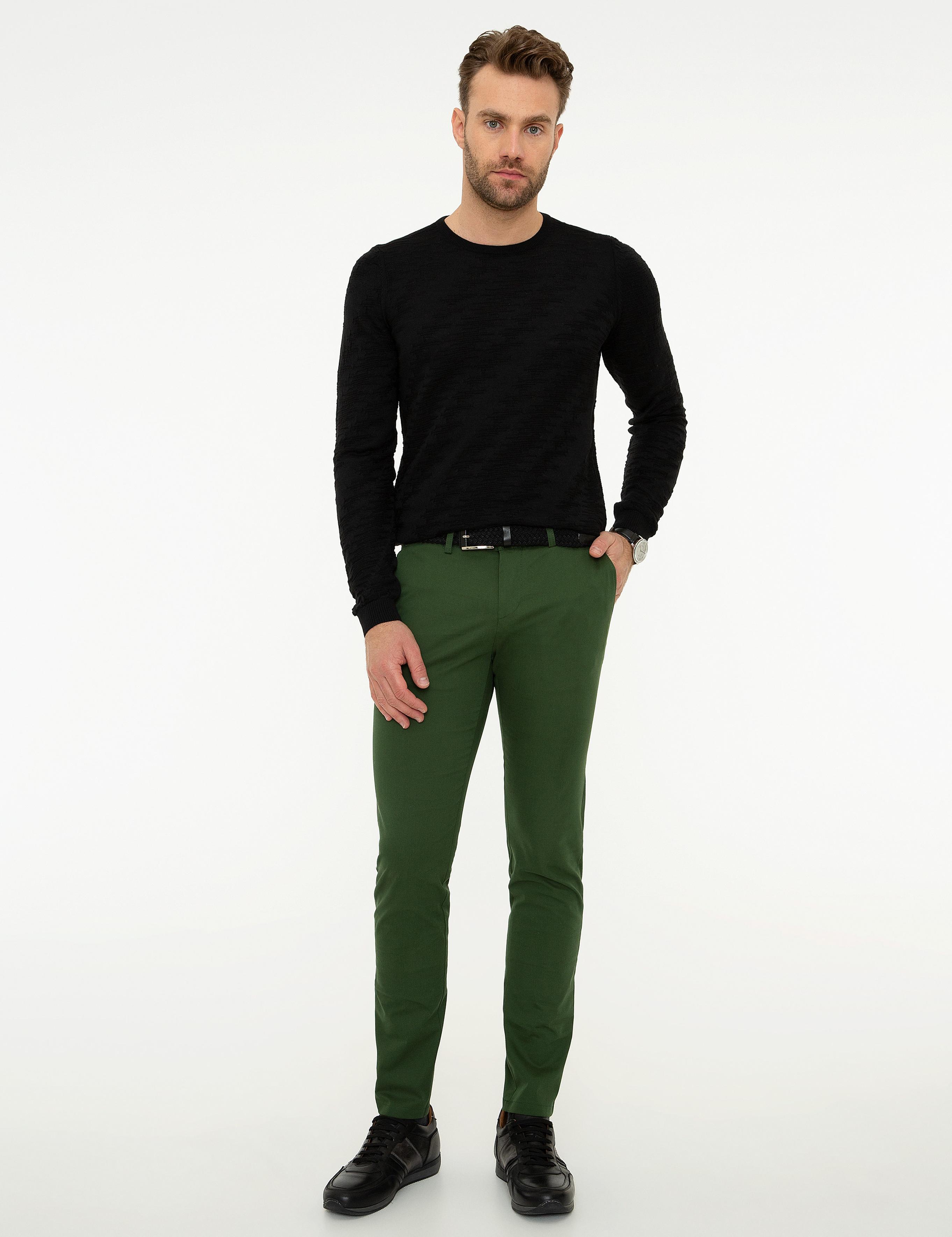 Haki Slim Fit Kanvas Pantolon