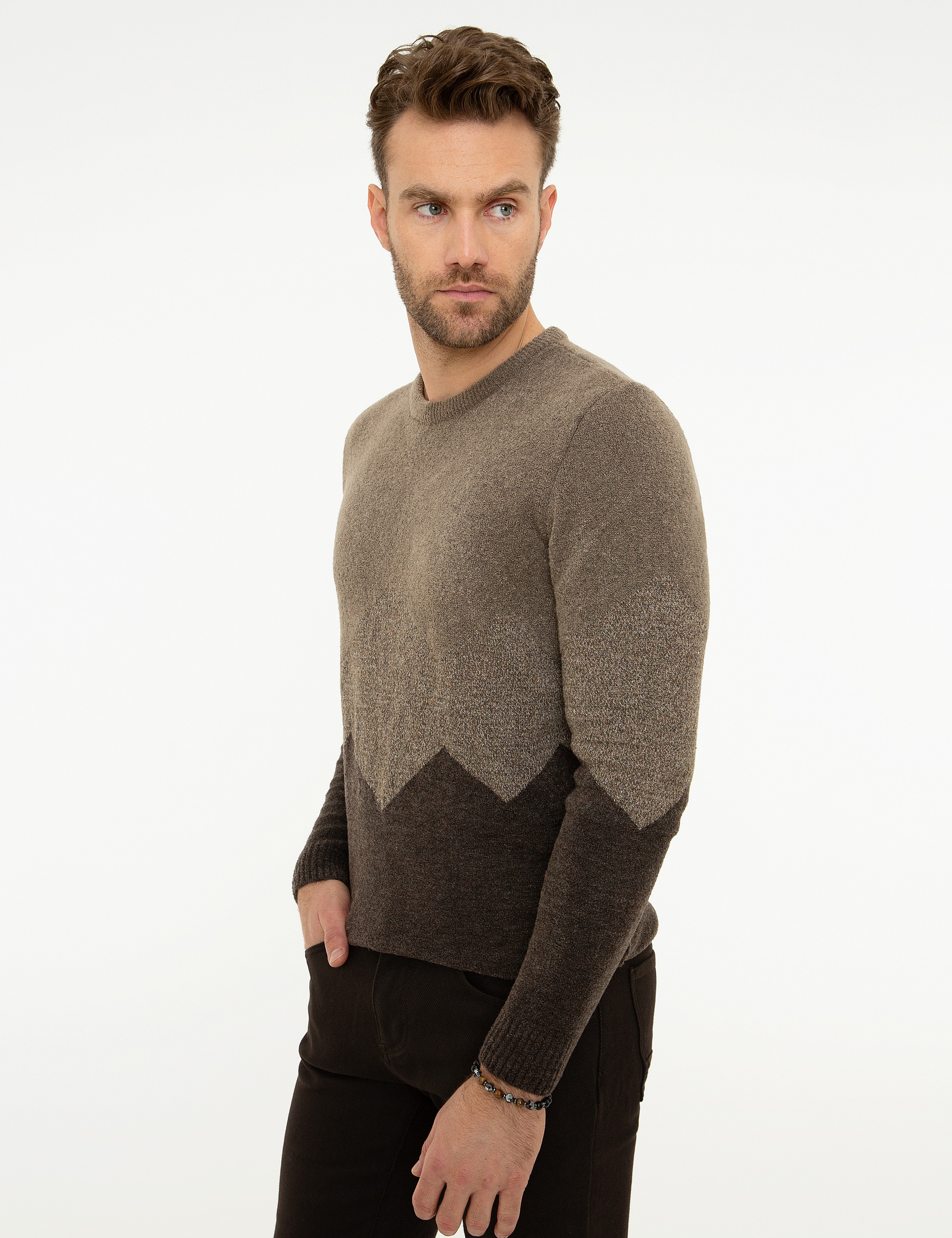 Vizon Slim Fit Bisiklet Yaka Triko Kazak