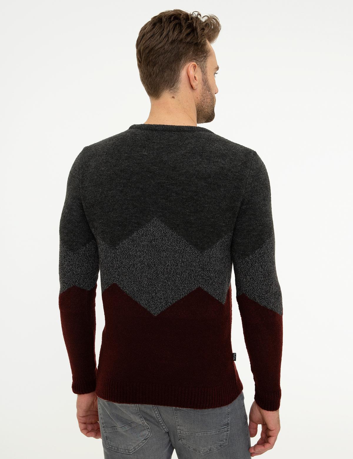 Koyu Gri Slim Fit Triko Kazak - 50208777026