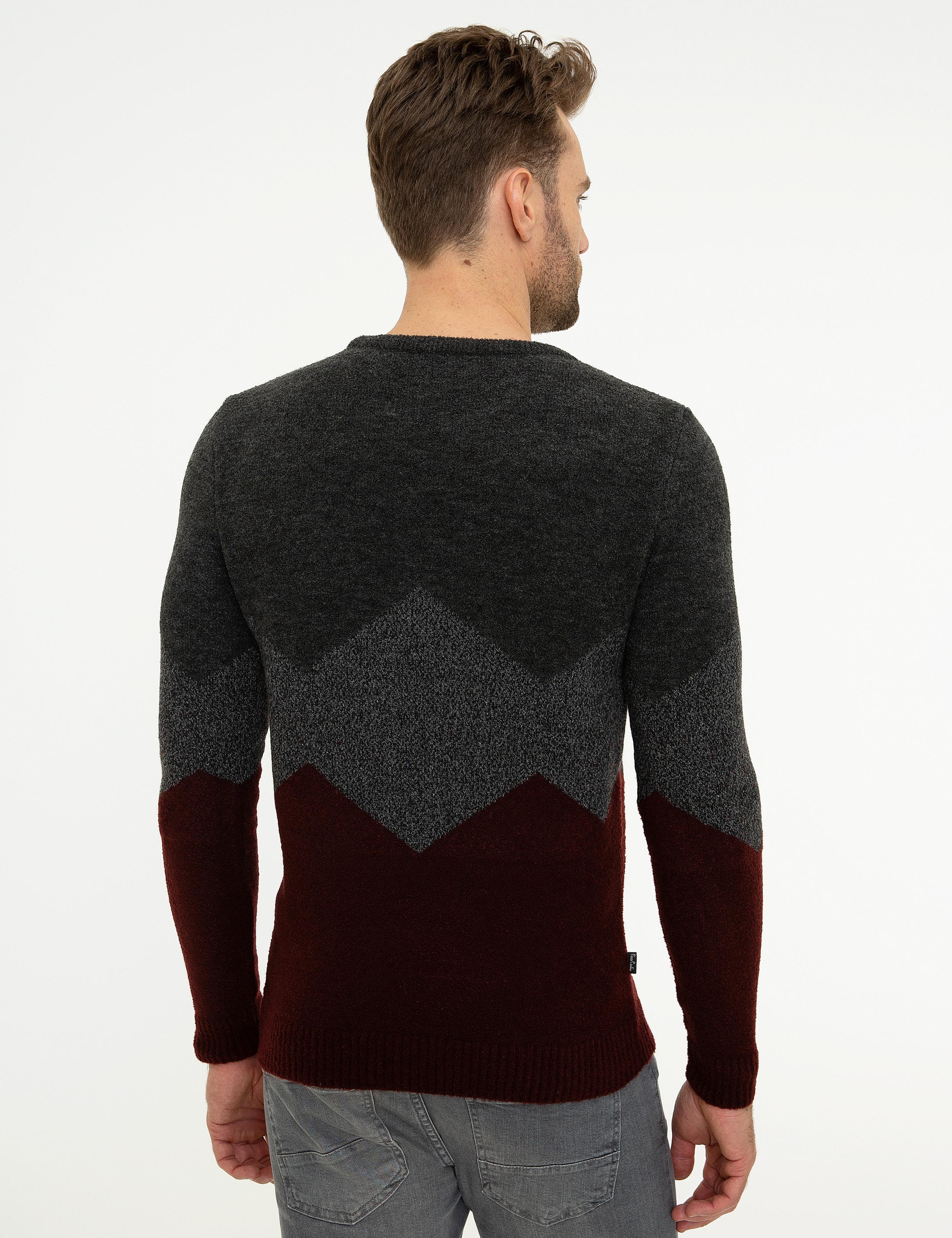 Koyu Gri Slim Fit Triko Kazak