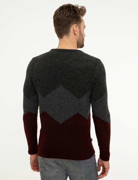 Koyu Gri Slim Fit Triko Kazak - 50208777026