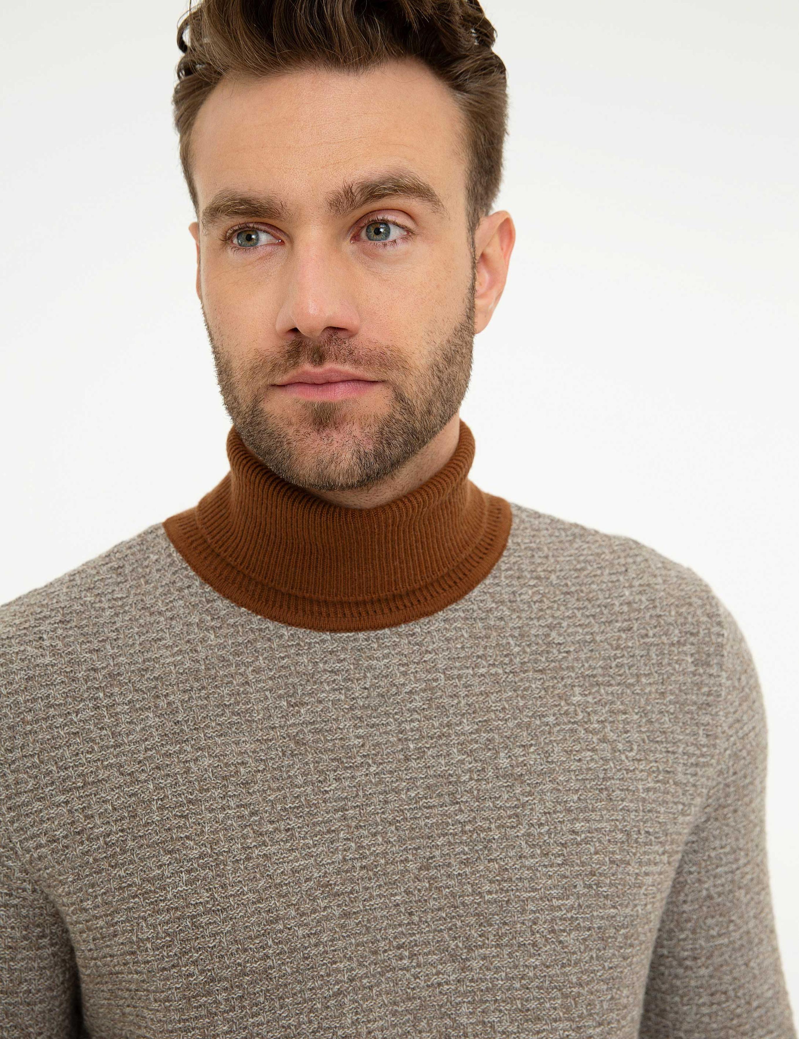 Vizon Slim Fit Tam Balıkçı Yaka Triko Kazak