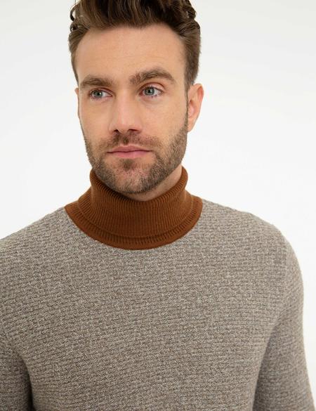 Vizon Slim Fit Tam Balıkçı Yaka Triko Kazak - 50208840020