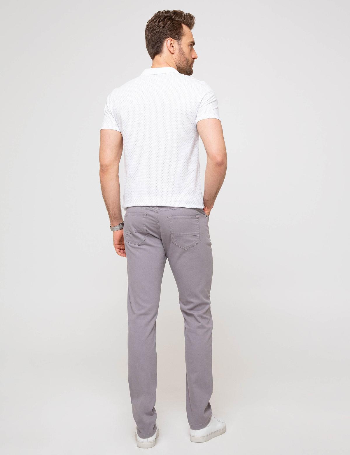 Gri Slim Fit Kanvas Pantolon - 50187805028