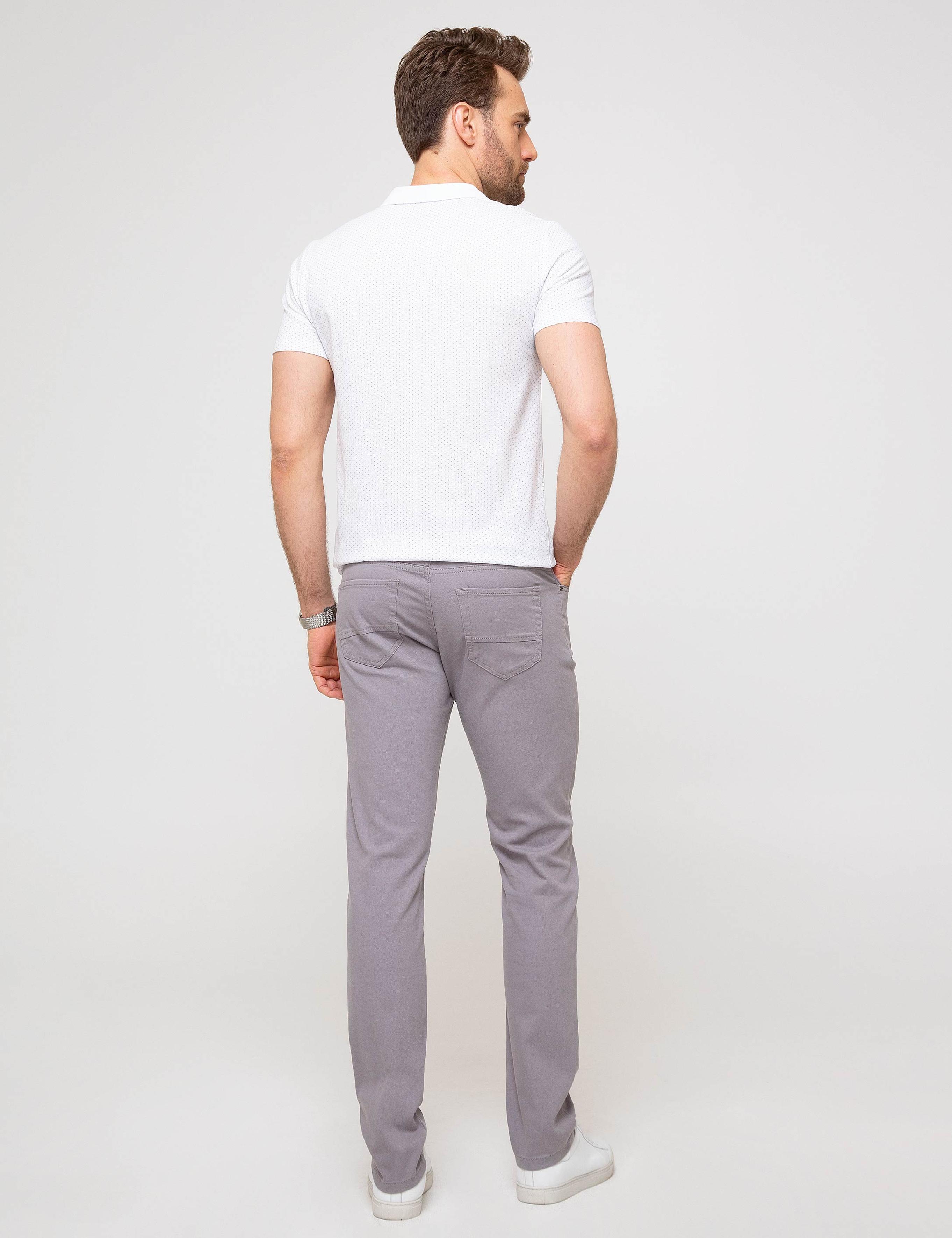 Gri Slim Fit Kanvas Pantolon