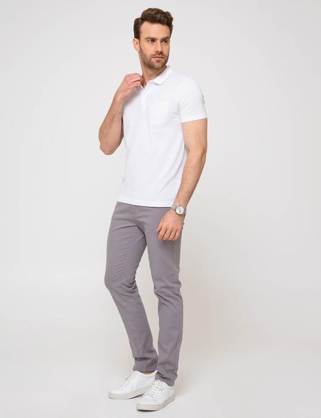Gri Slim Fit Kanvas Pantolon - 50187805028