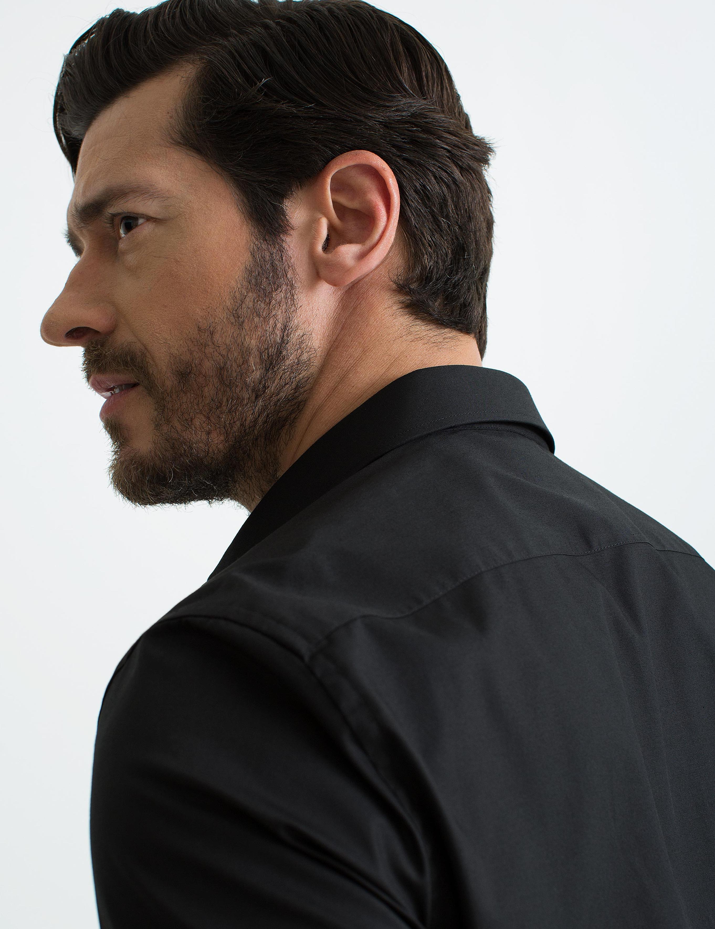 Siyah Slim Fit Basic Gömlek