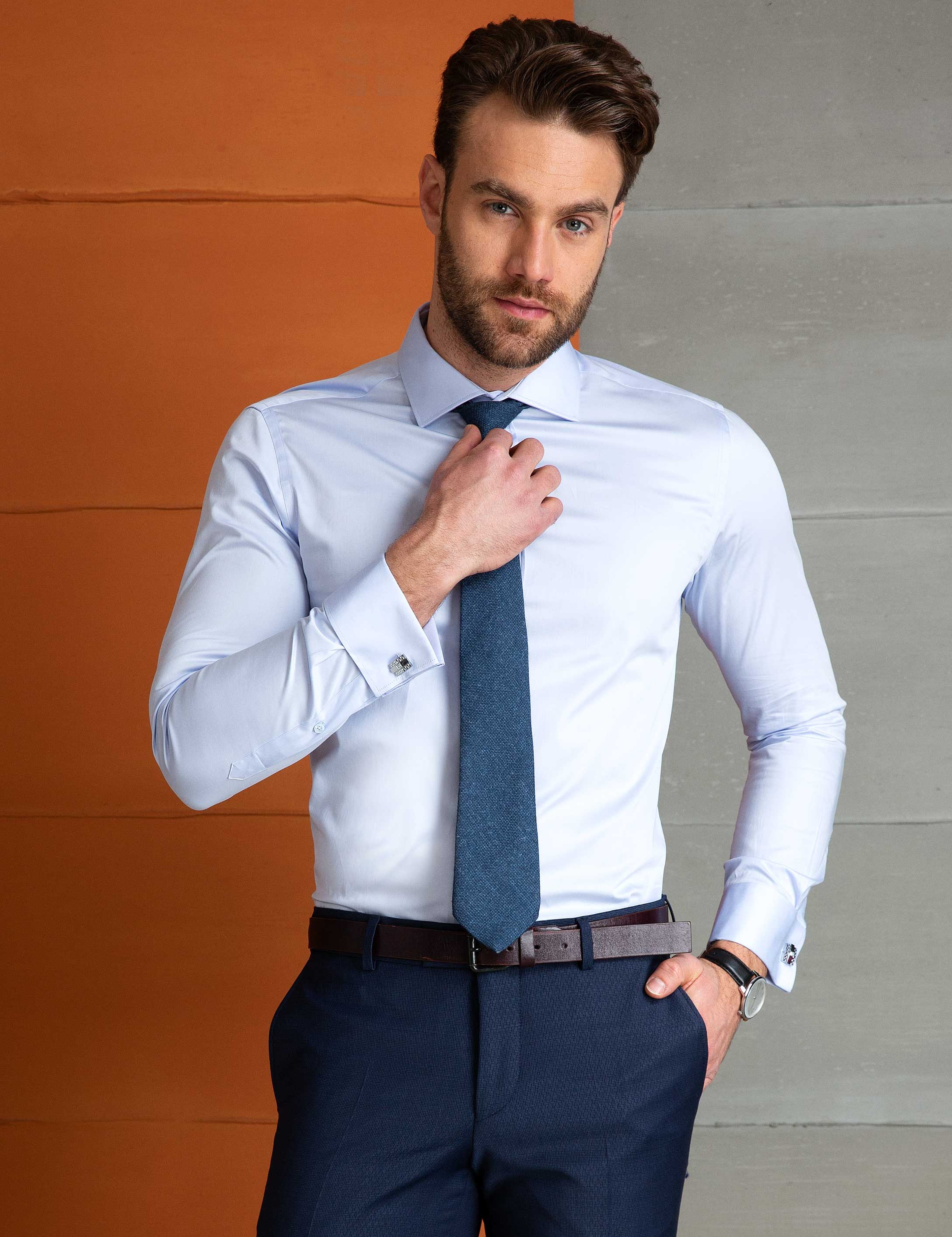 Açık Mavi Slim Fit Basic Gömlek