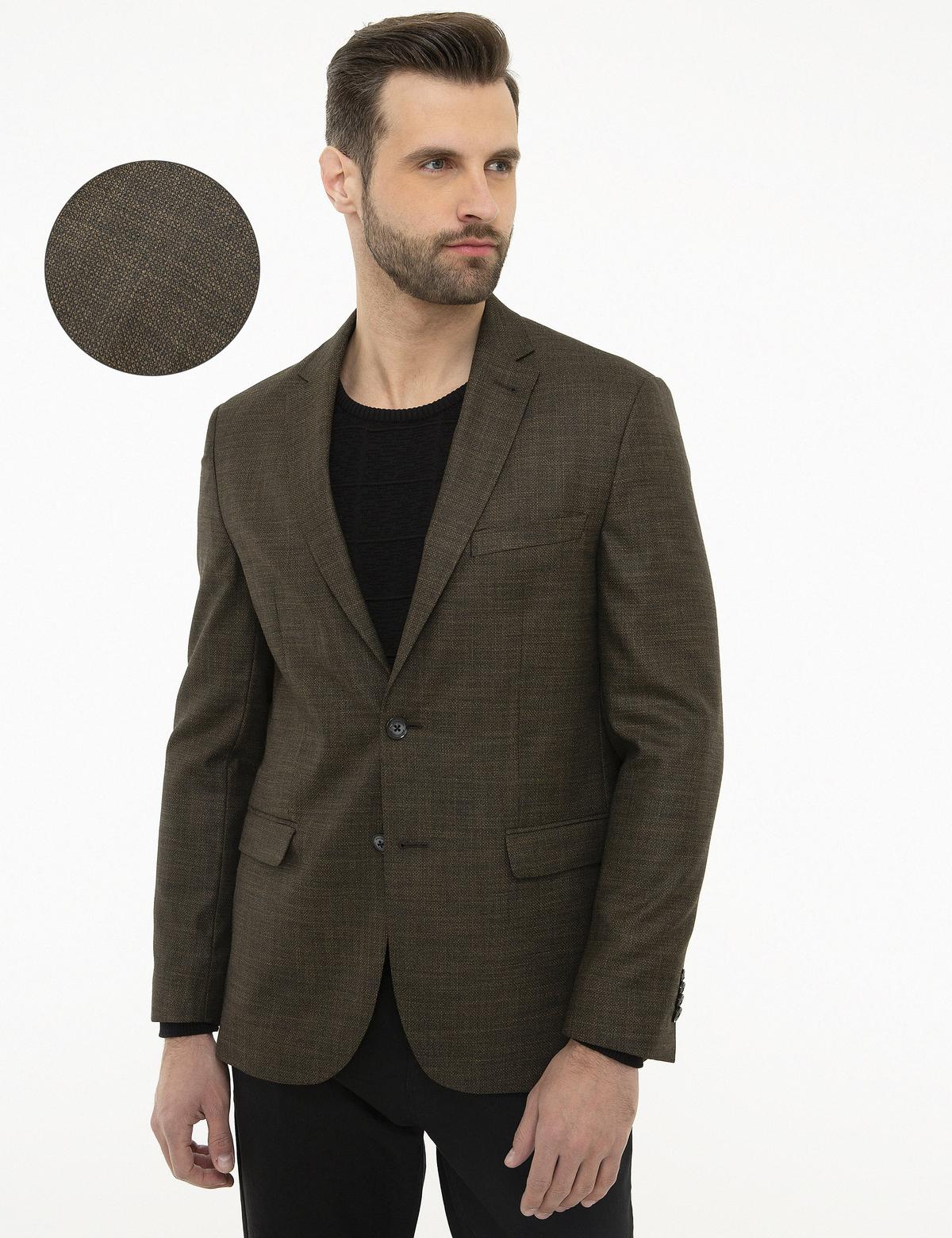 Kahverengi Slim Fit Ceket