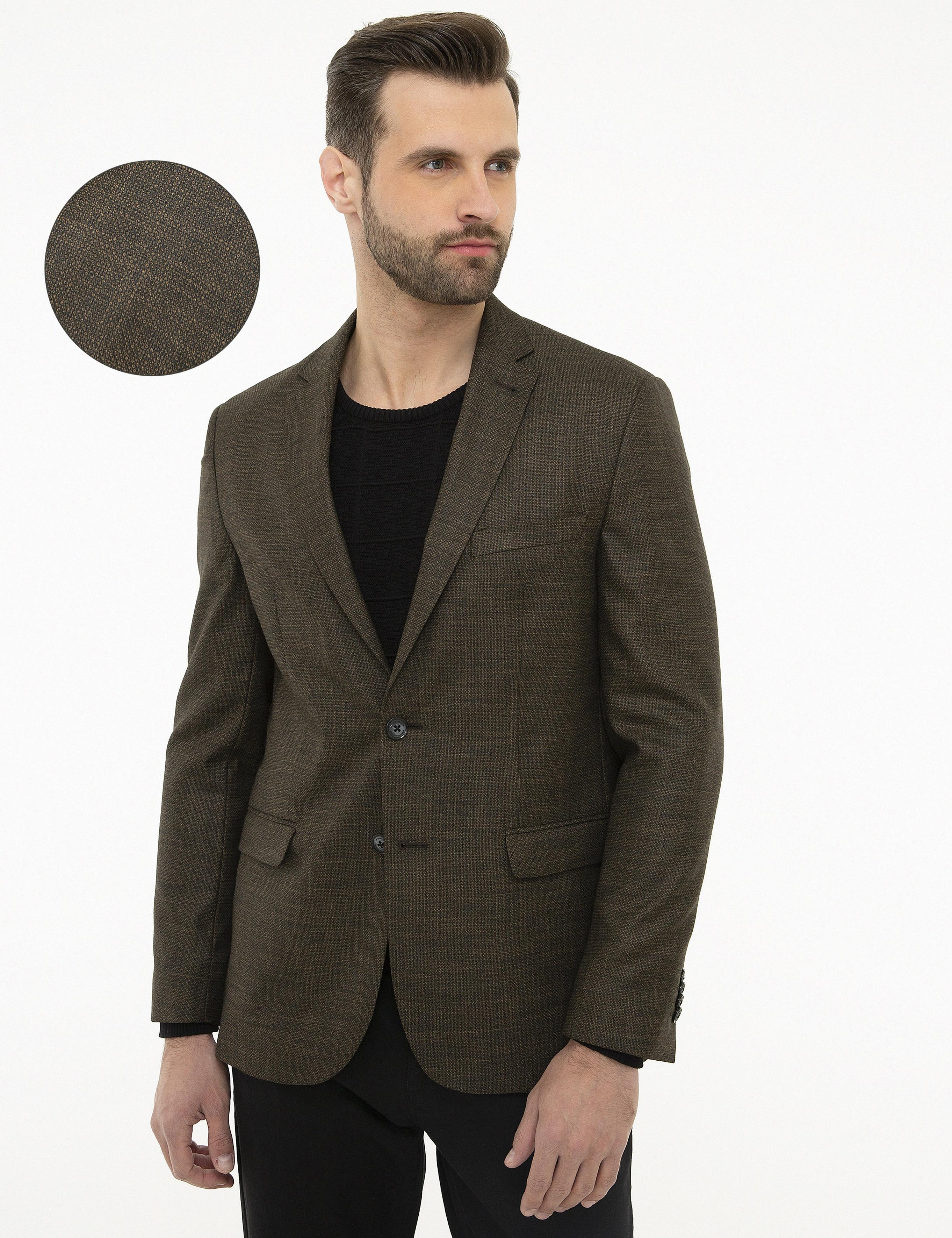 Kahverengi Slim Fit Ceket