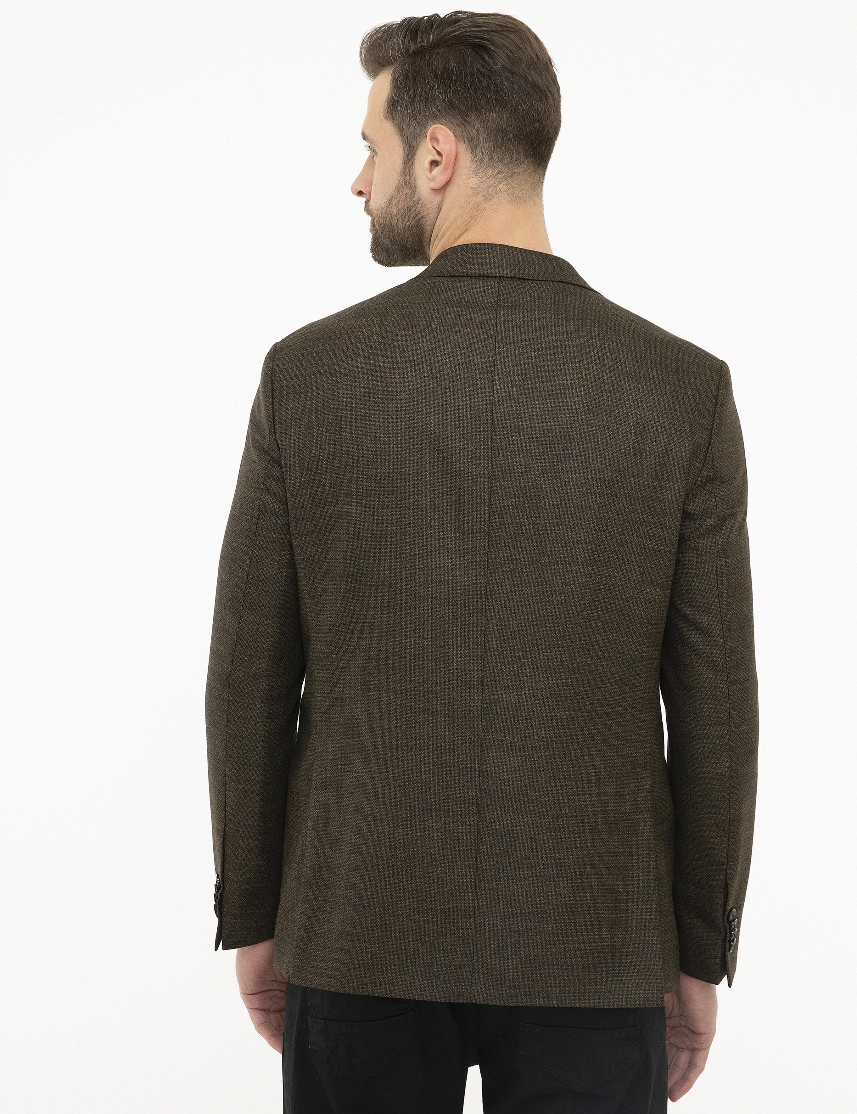 Kahverengi Slim Fit Ceket