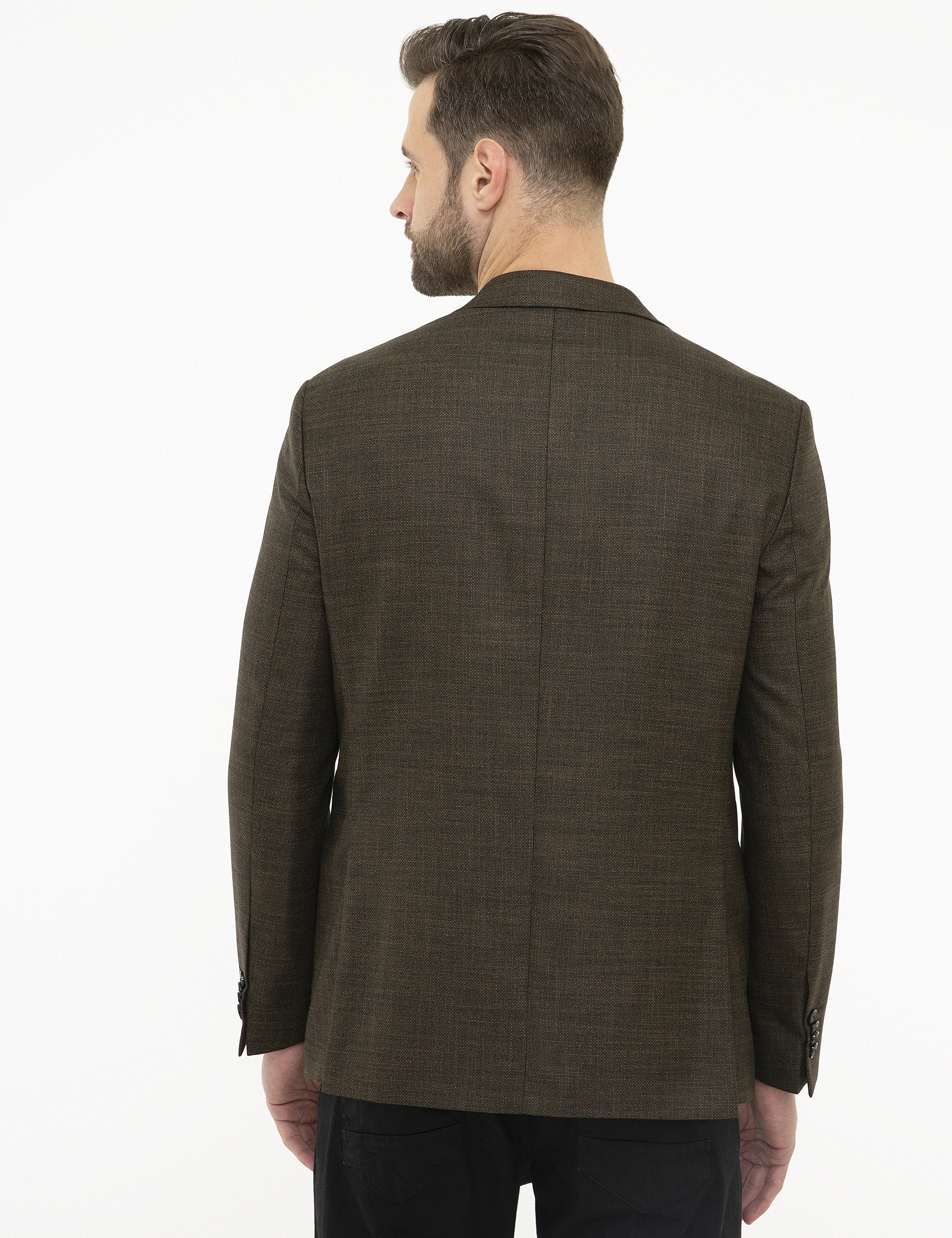 Kahverengi Slim Fit Ceket - Image 4