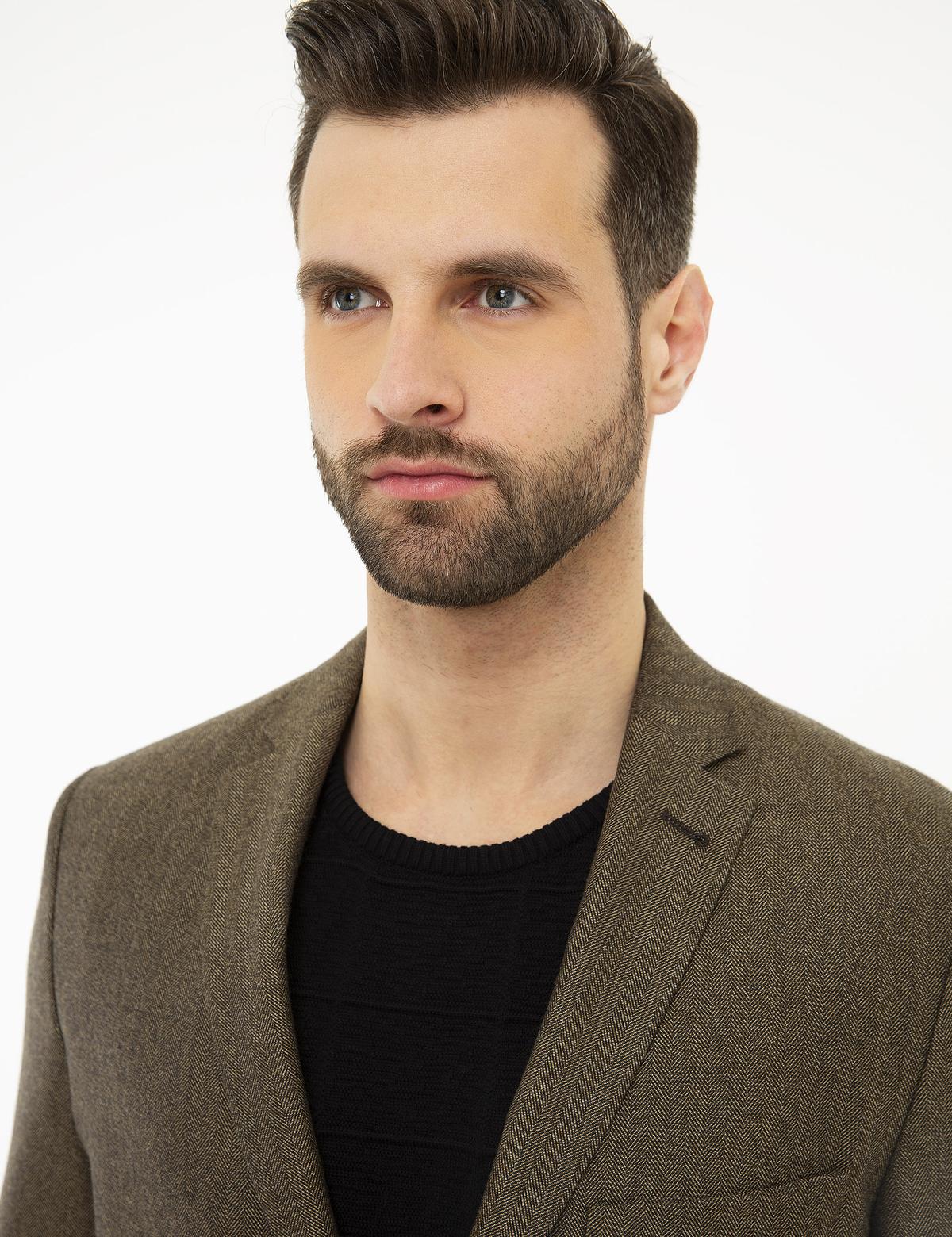 Açık Kahverengi Slim Fit Ceket - 50225955005