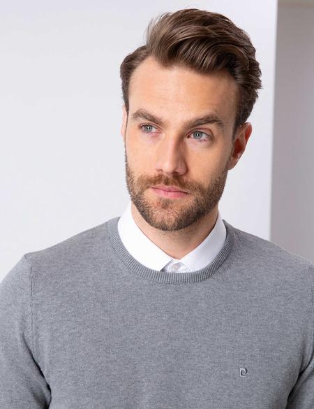 Gri Melanj Slim Fit Basic Kazak - 50207445163