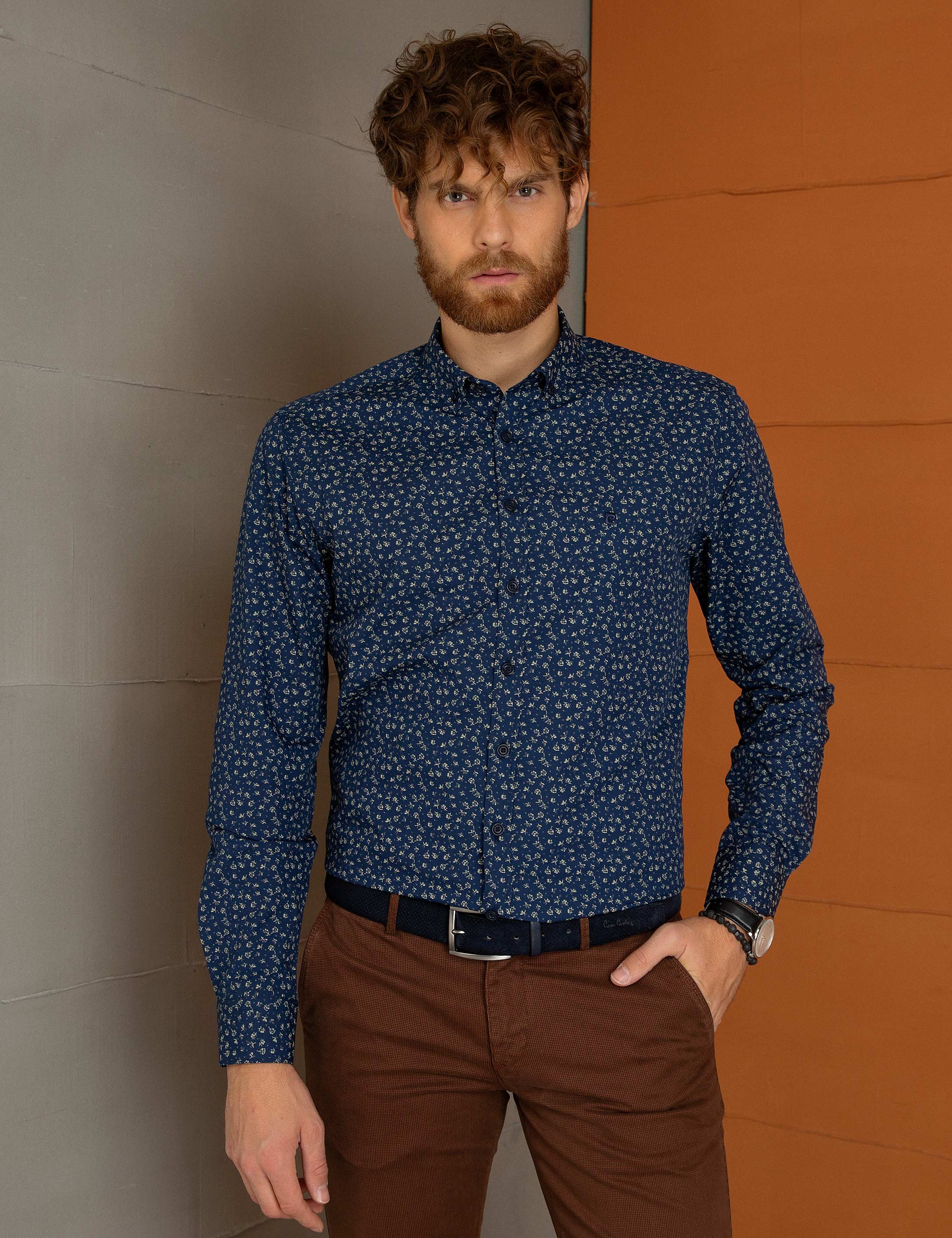 Antrasit Gri Slim Fit Gömlek