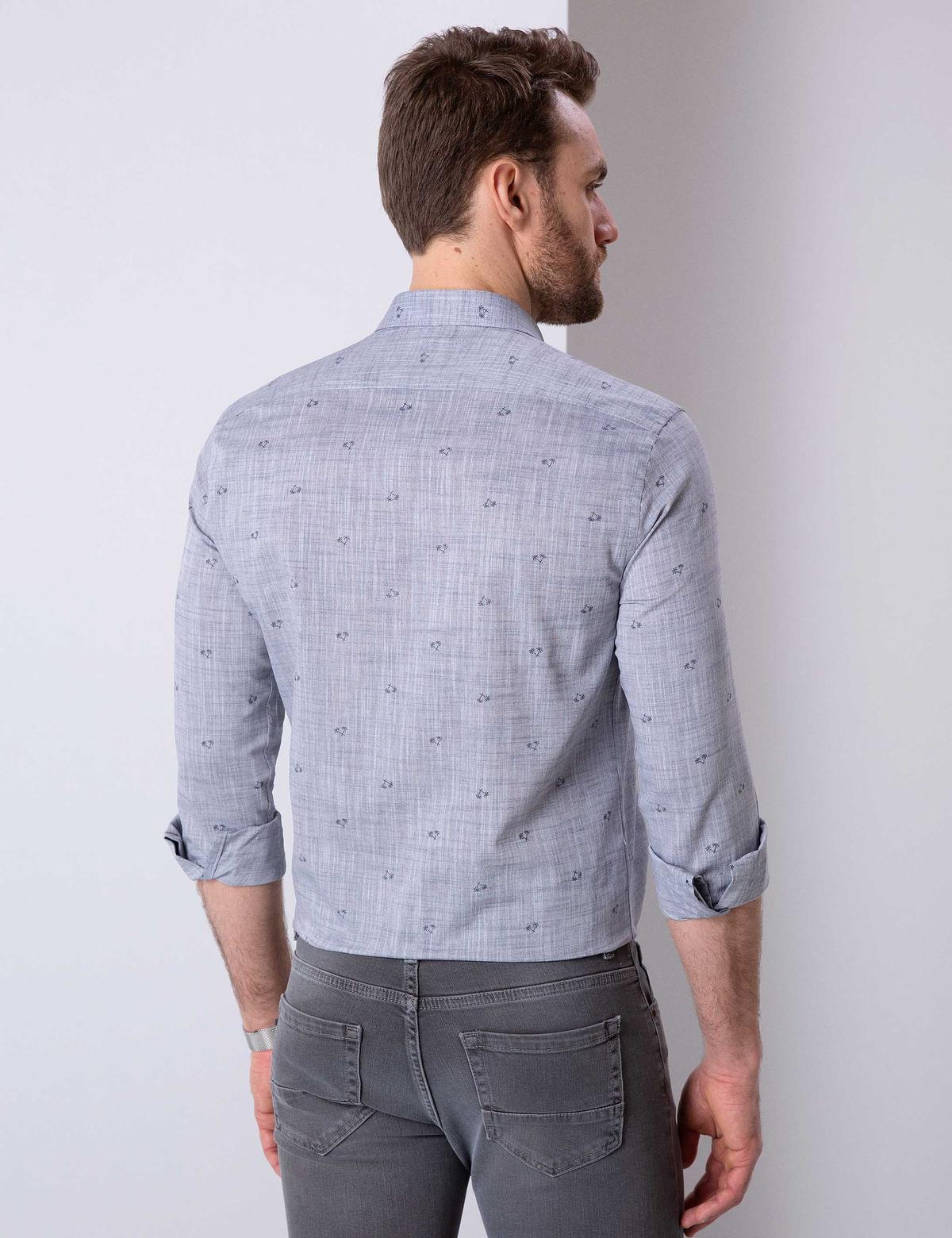 Lacivert Slim Fit Uzun Kollu Gömlek - 50203565001