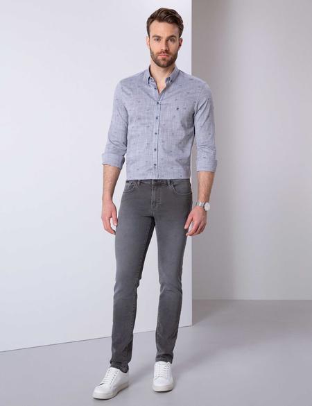 Lacivert Slim Fit Uzun Kollu Gömlek - 50203565001