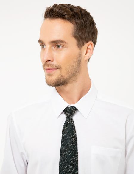 Beyaz Regular Fit Uzun Kollu Basic Gömlek - 50207536008