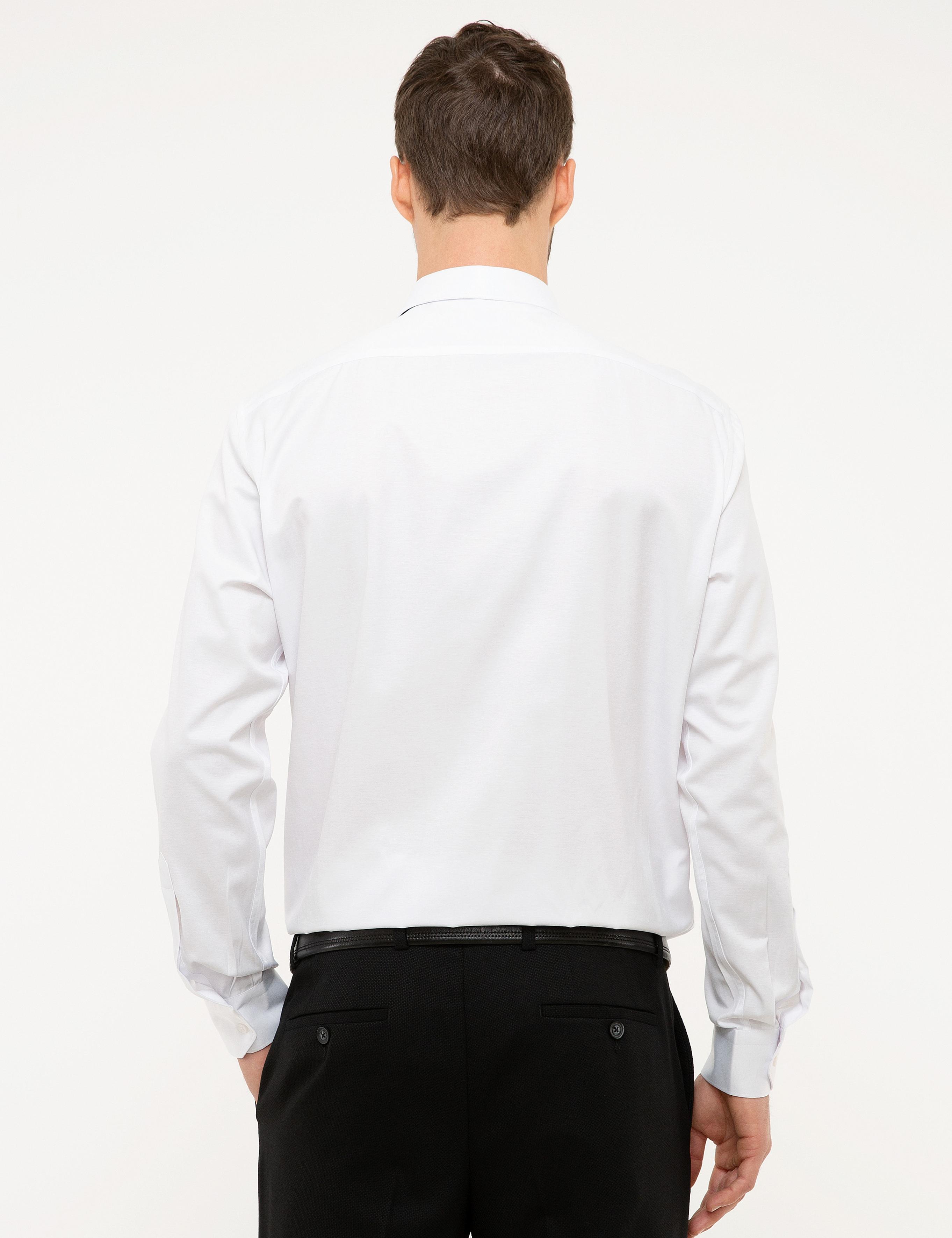 Beyaz Regular Fit Uzun Kollu Basic Gömlek